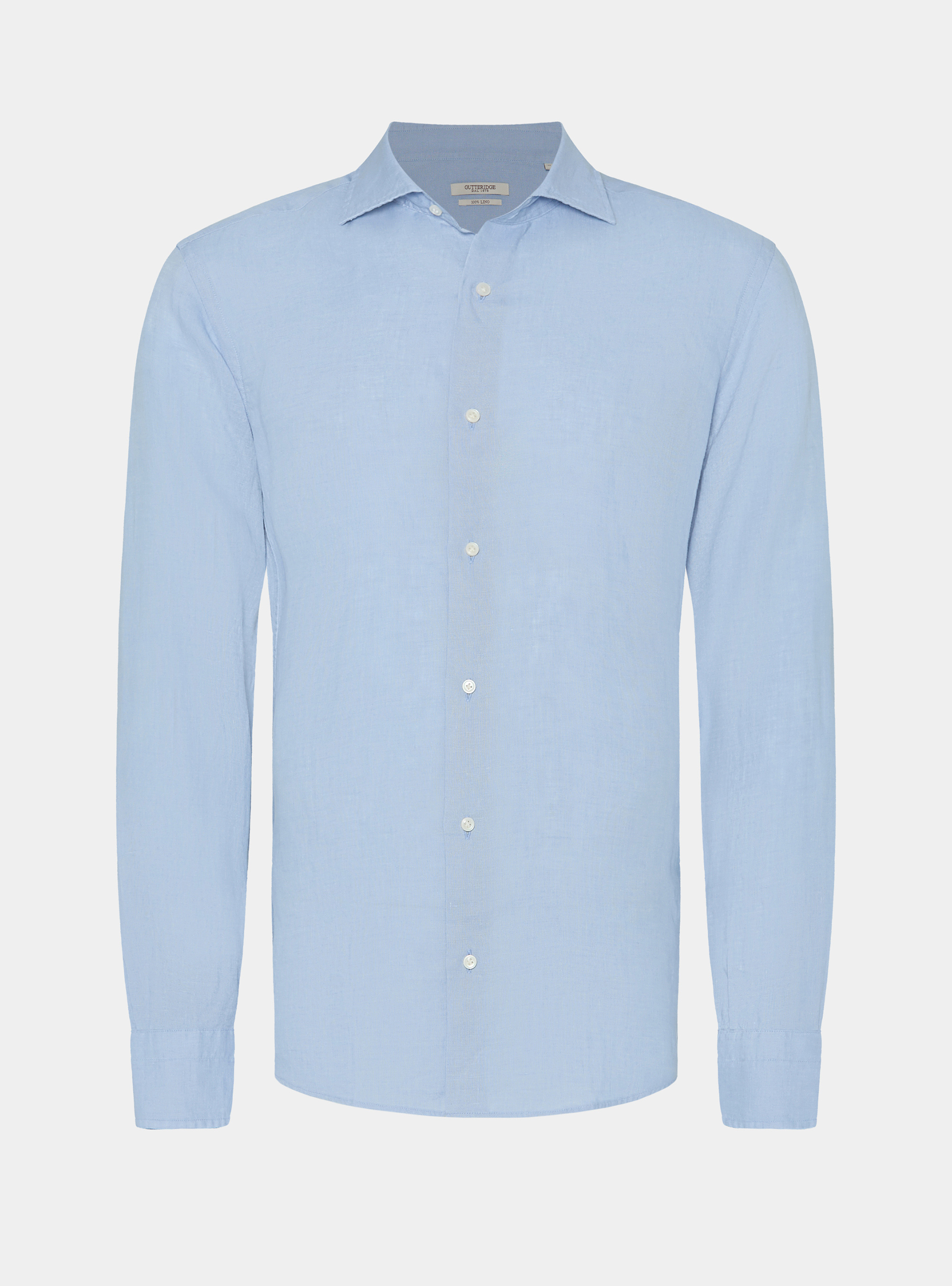 Camicia in puro lino, 0266C AZZURRO