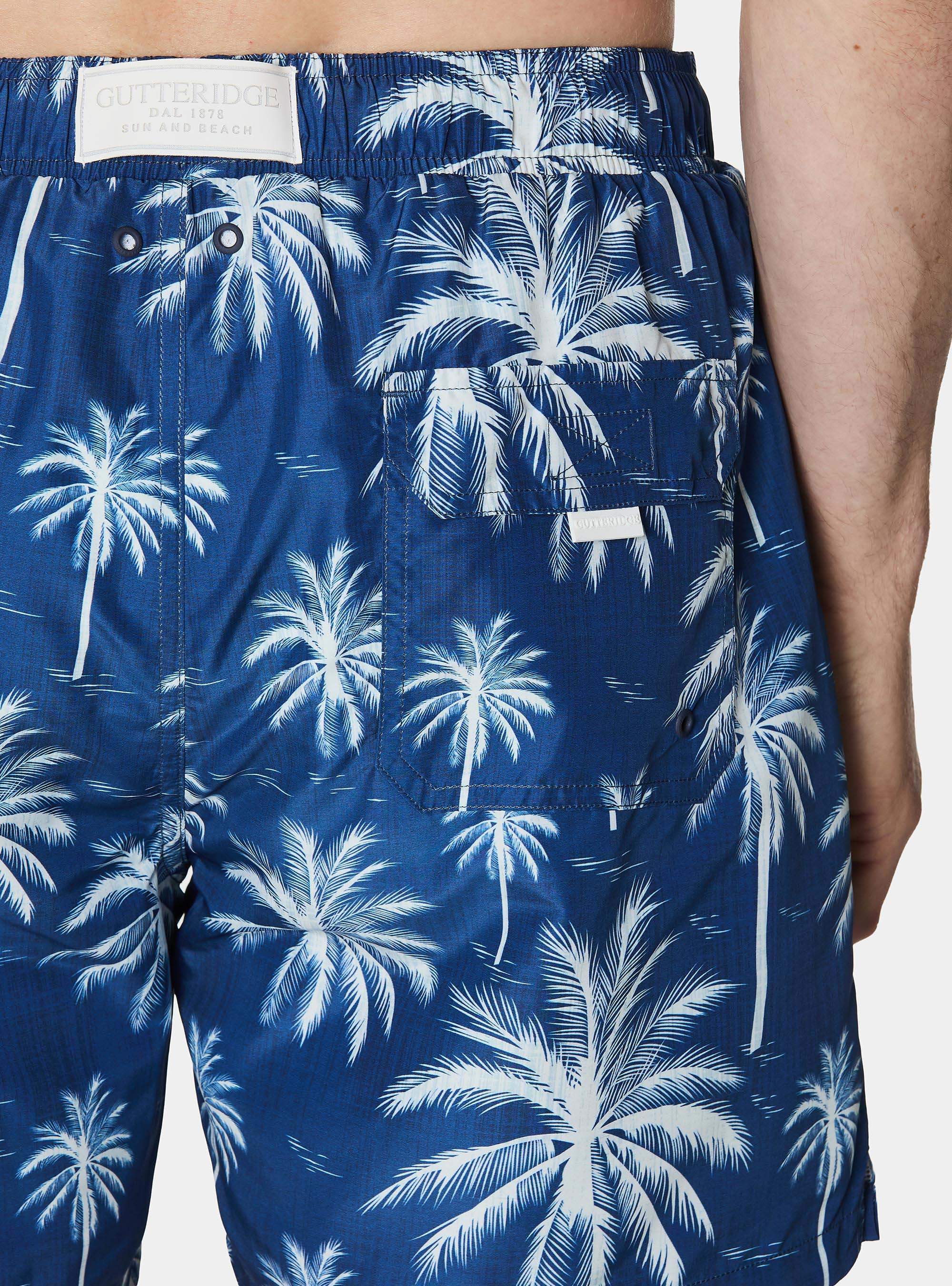 Costume da bagno stampa palme, BLU
