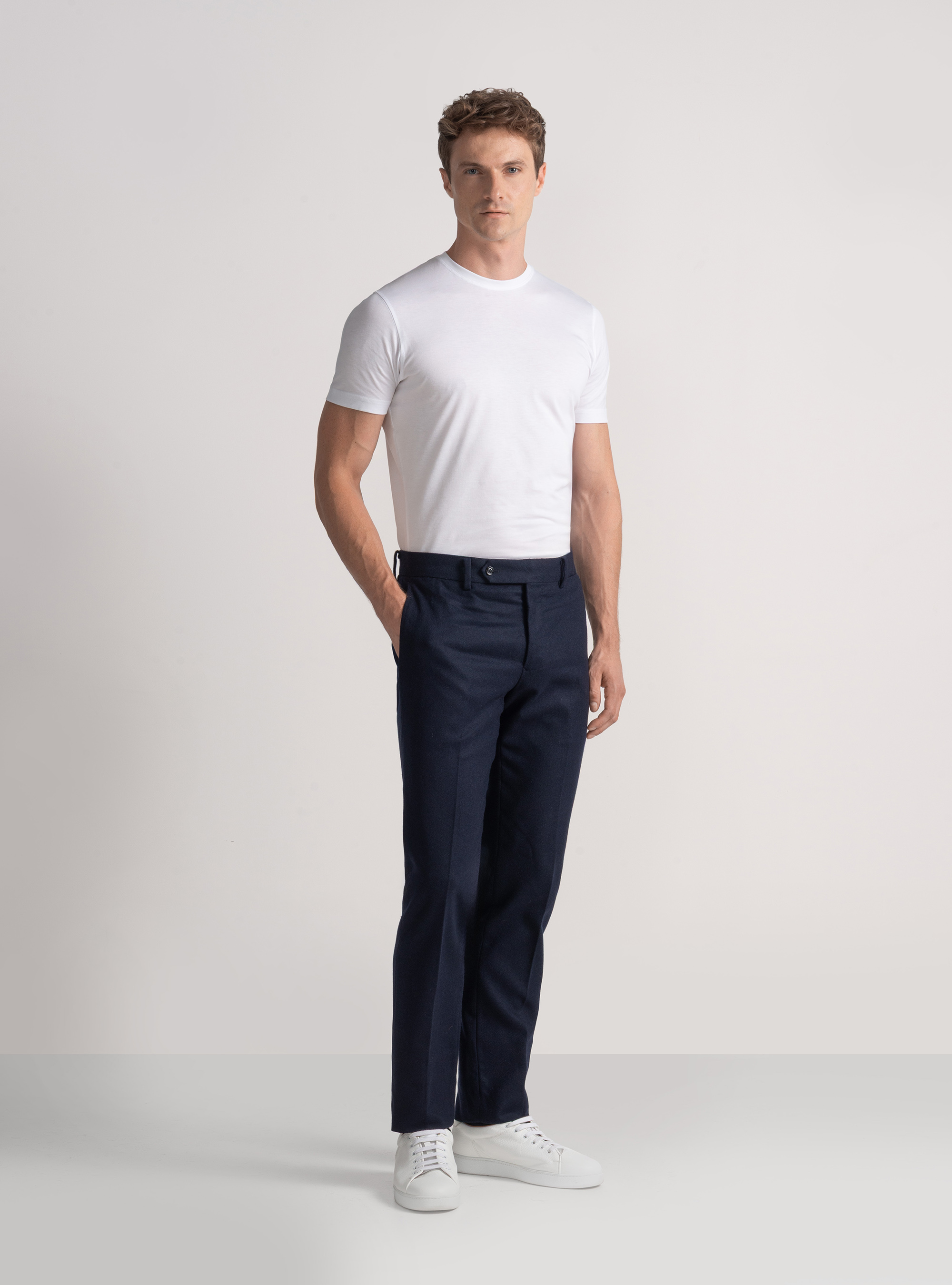 T-shirt mezza manica in cotone Supima, BIANCO