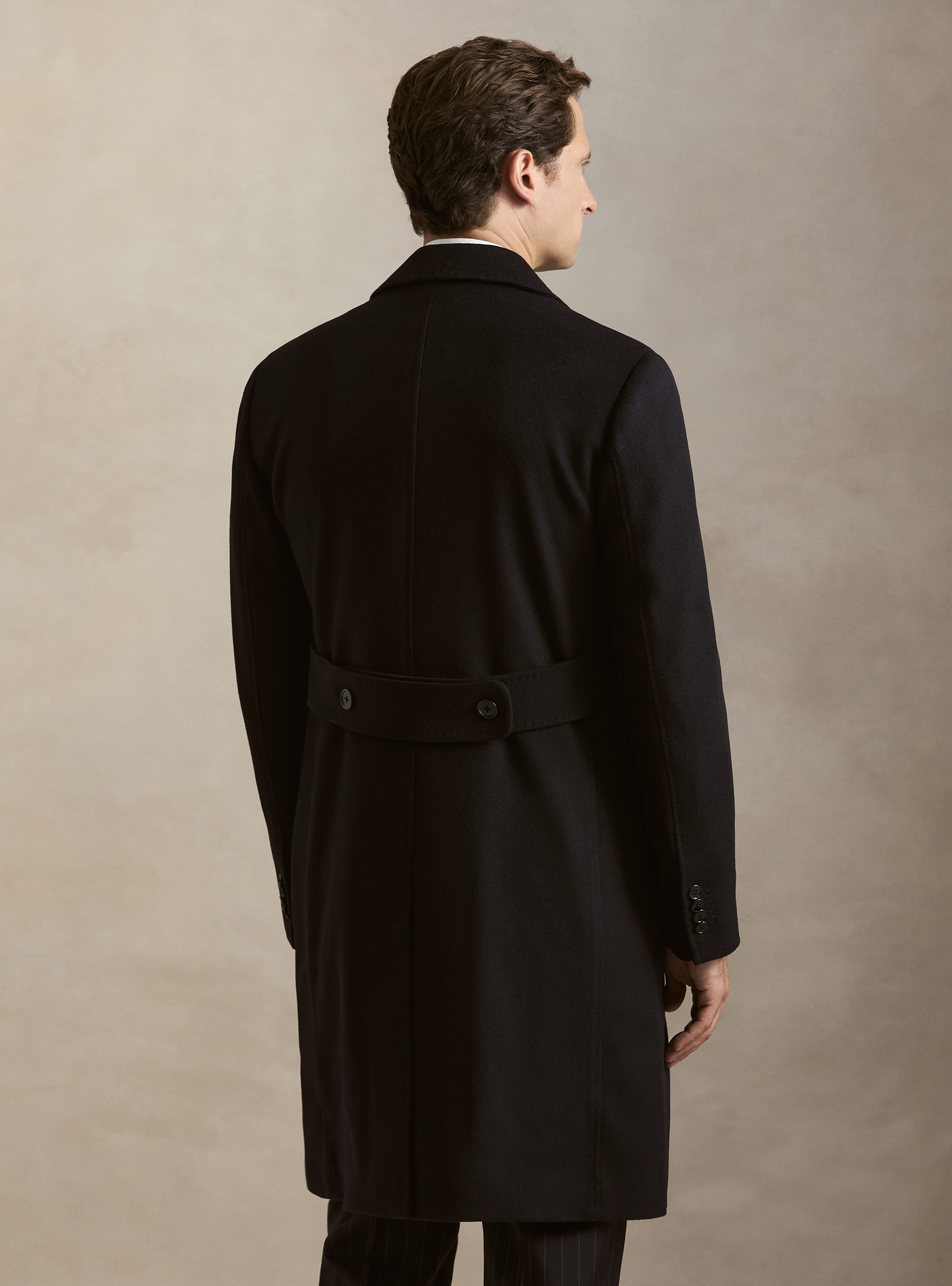 Cappotto doppiopetto in misto cashmere, BLU NAVY