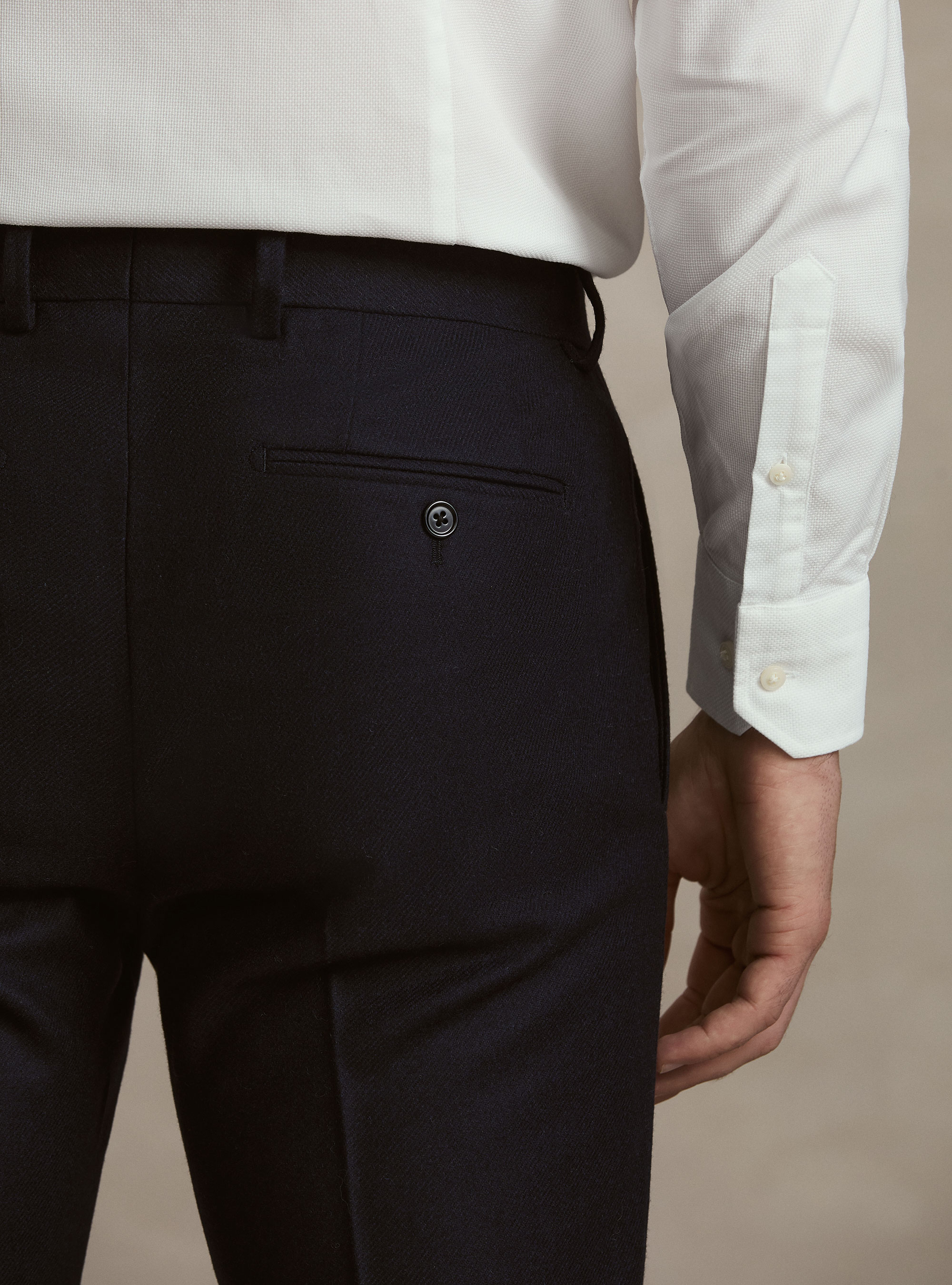 Pantaloni in flanella misto lana, BLU NAVY