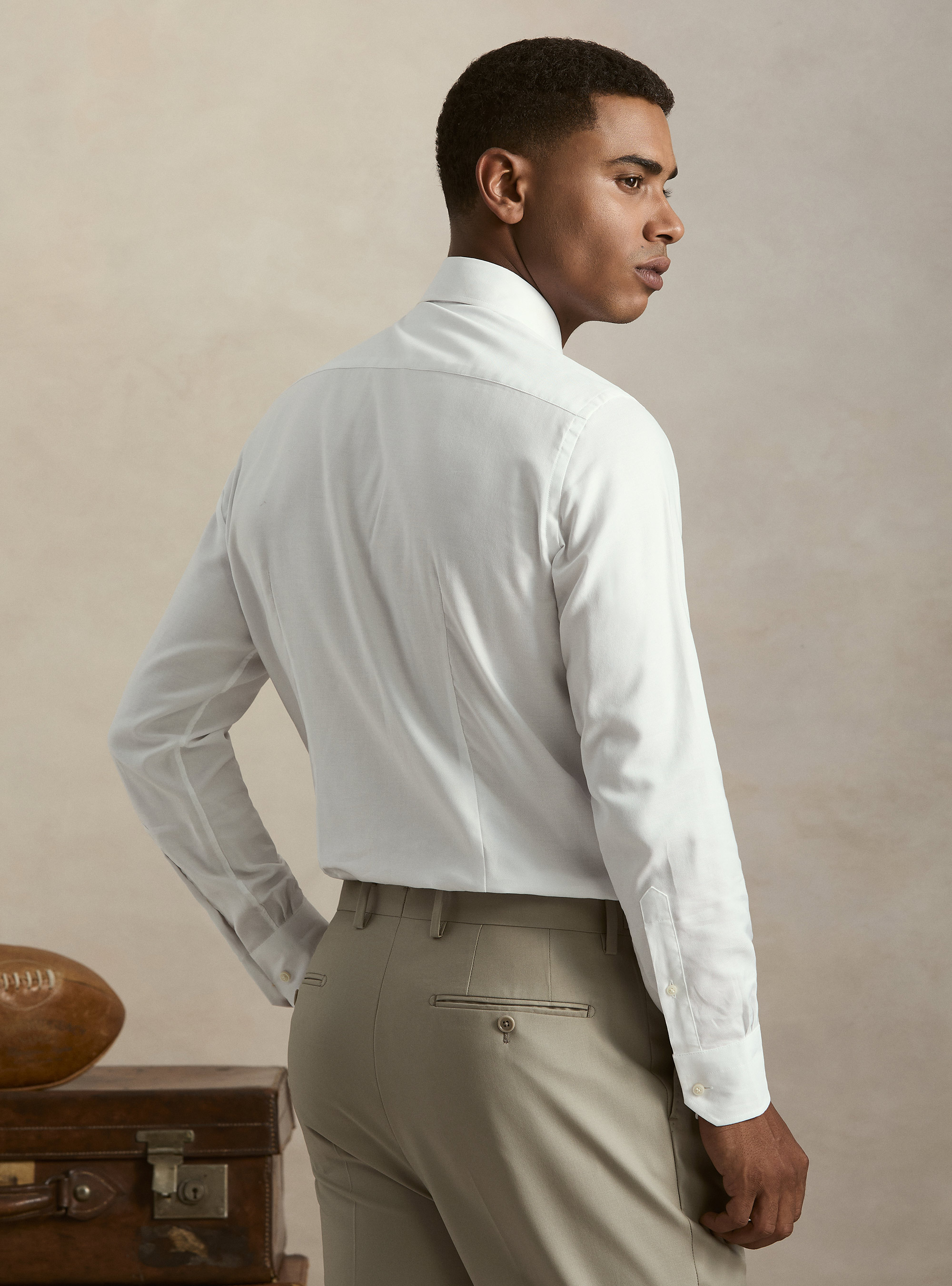 Camicia in cotone oxford, BIANCO