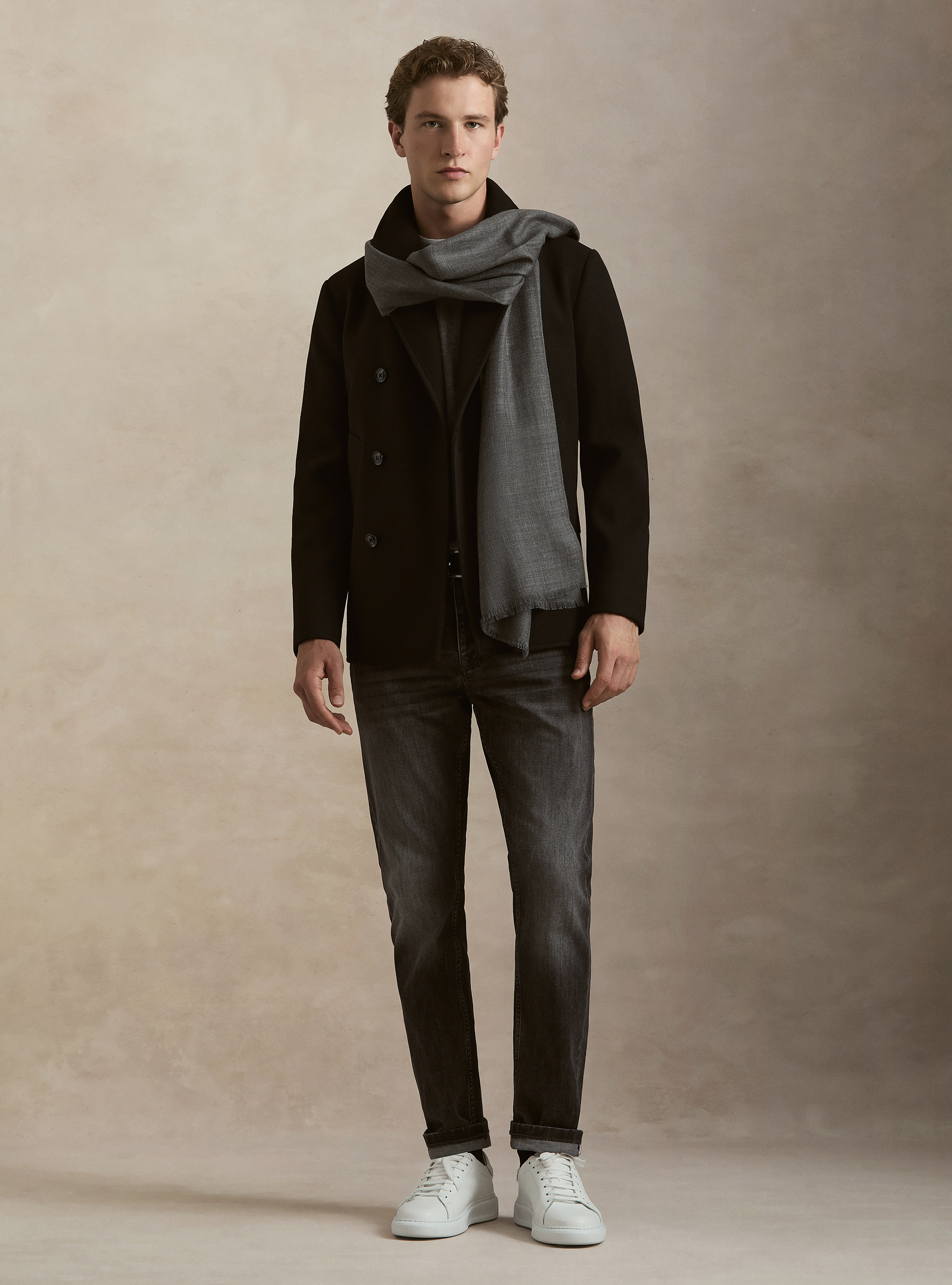 Peacoat tinta unita, NERO