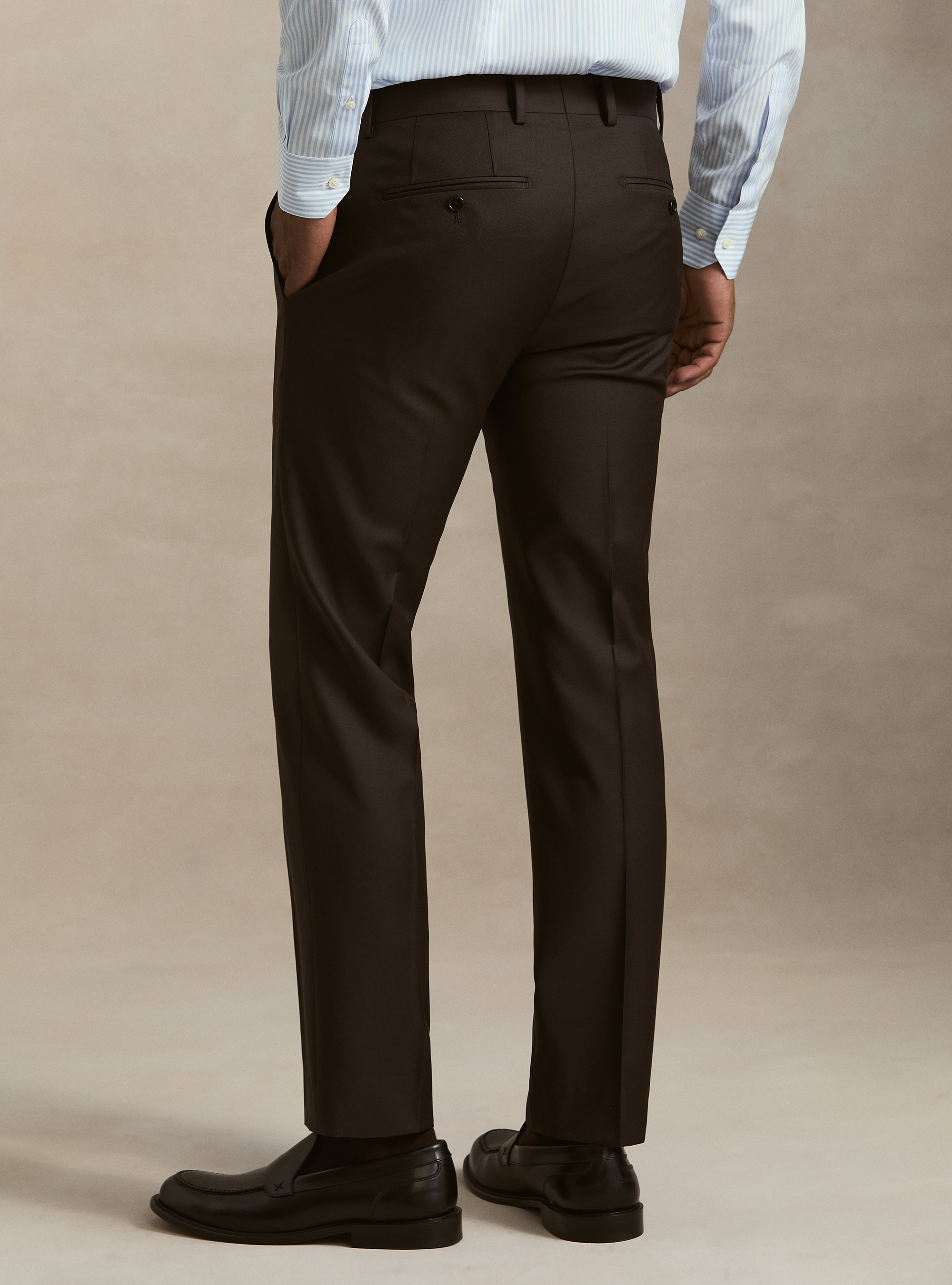 Pantaloni per abito in pura lana Vitale Barberis Canonico, MARRONE 0508C