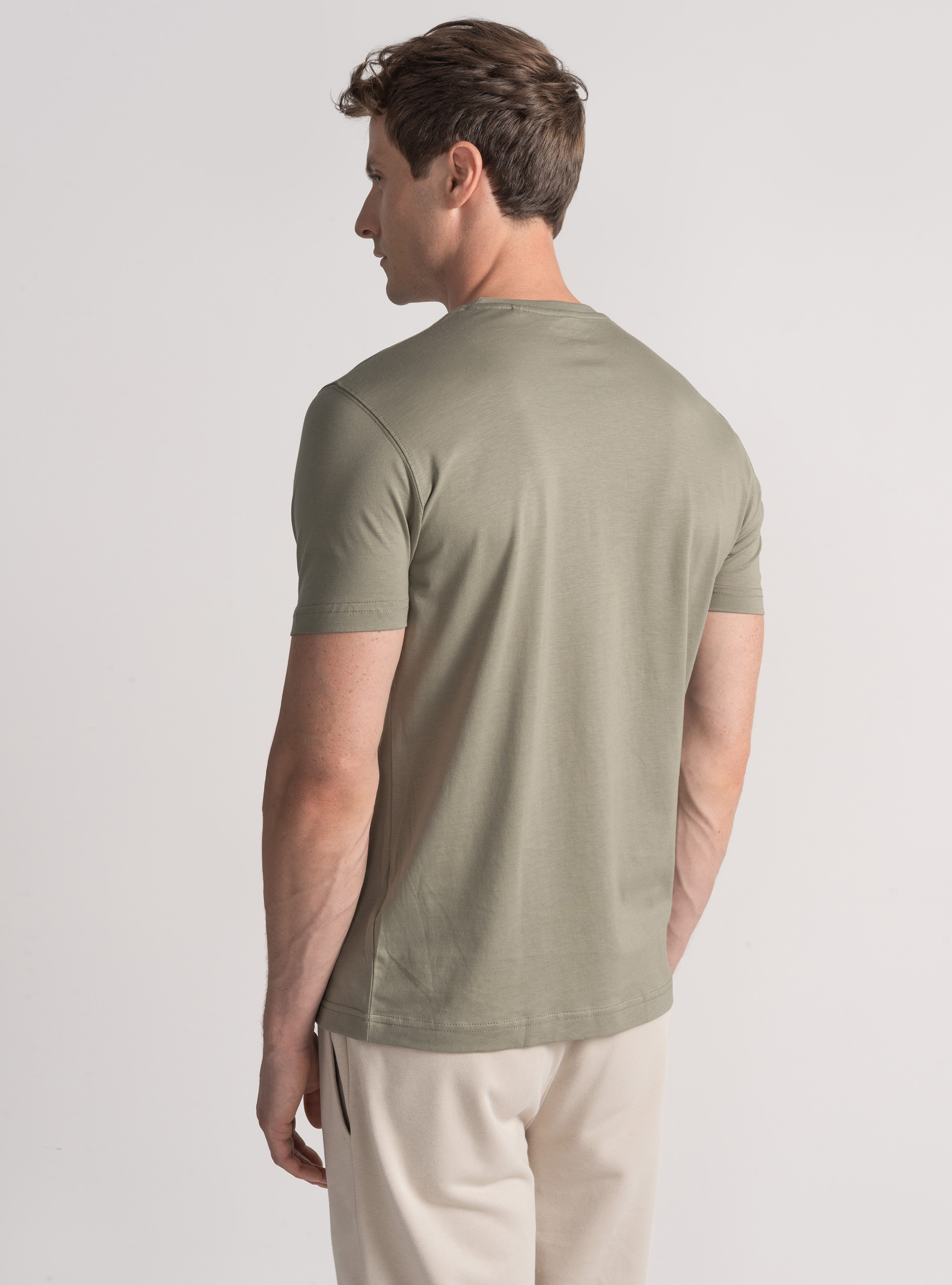 T-shirt mezza manica in cotone Supima, SALVIA 0602C