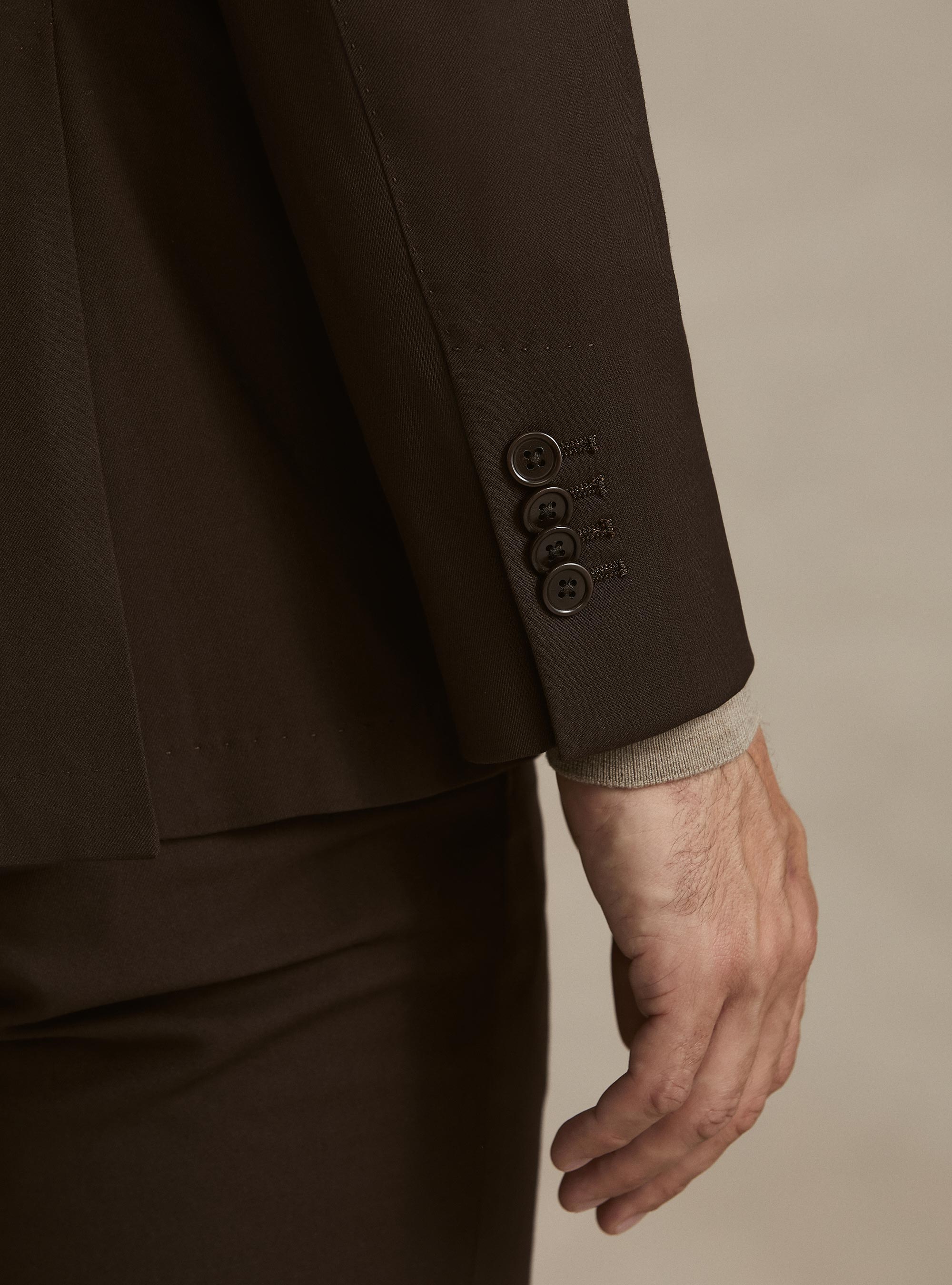 Giacca abito classico slim fit, MARRONE