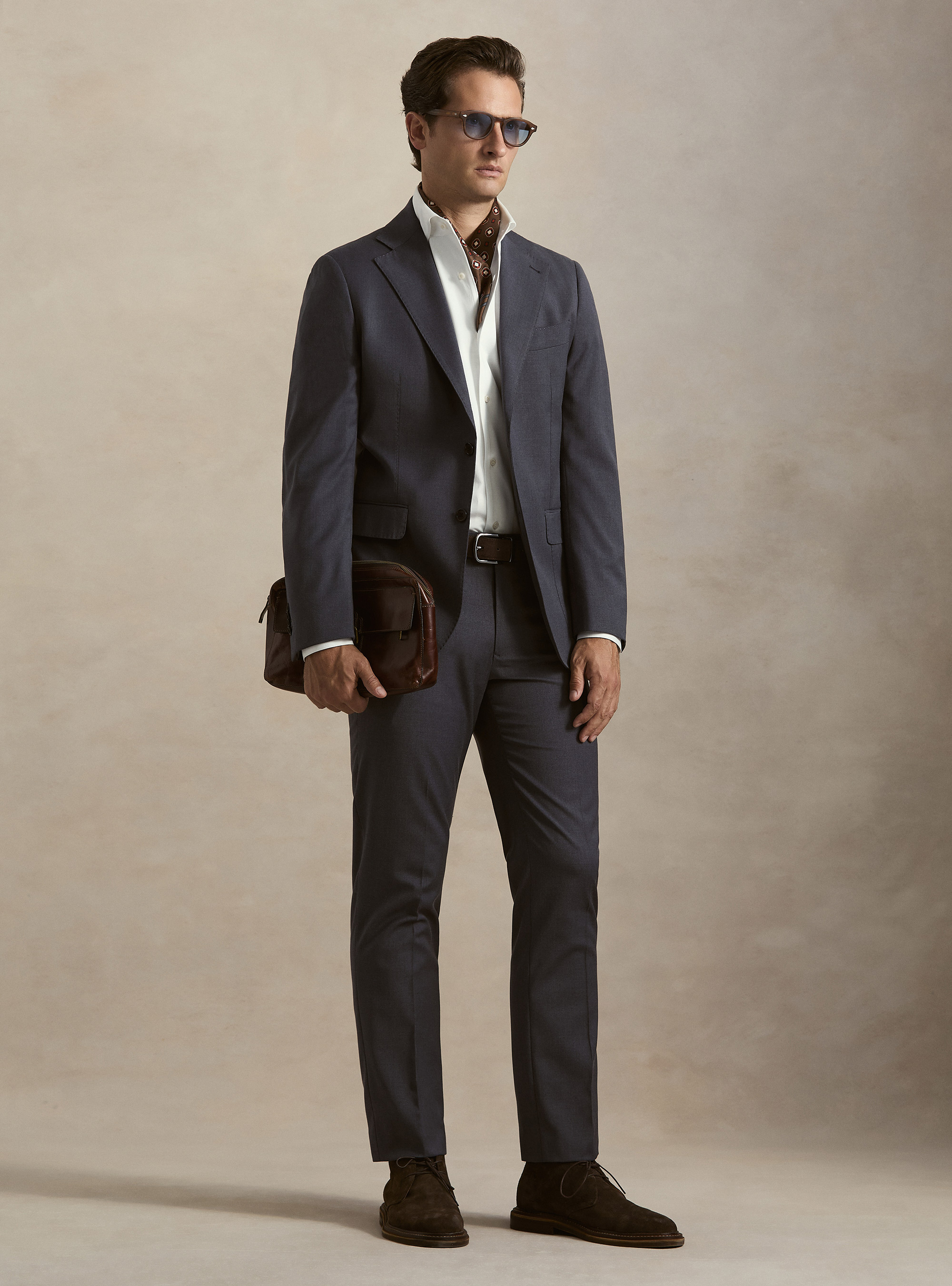 Giacca abito classico slim fit, INCHIOSTRO