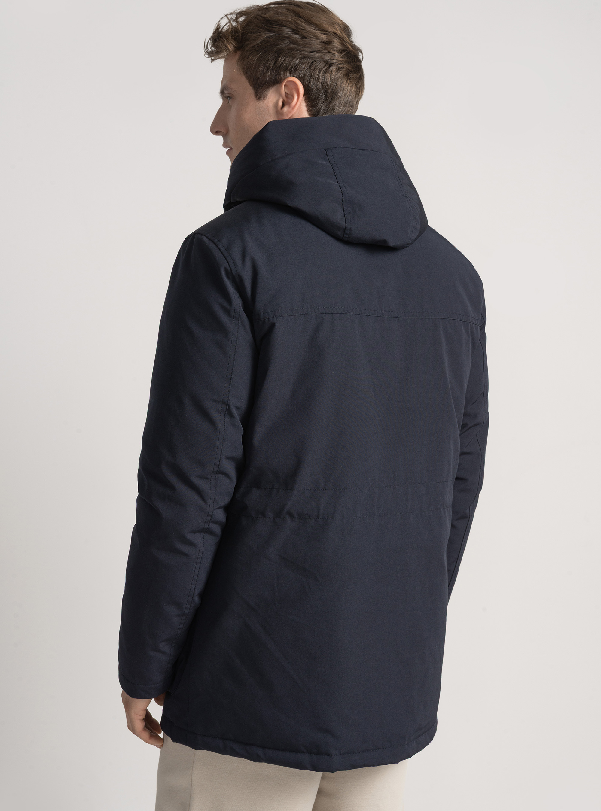 Parka imbottito con cappuccio, BLU NAVY