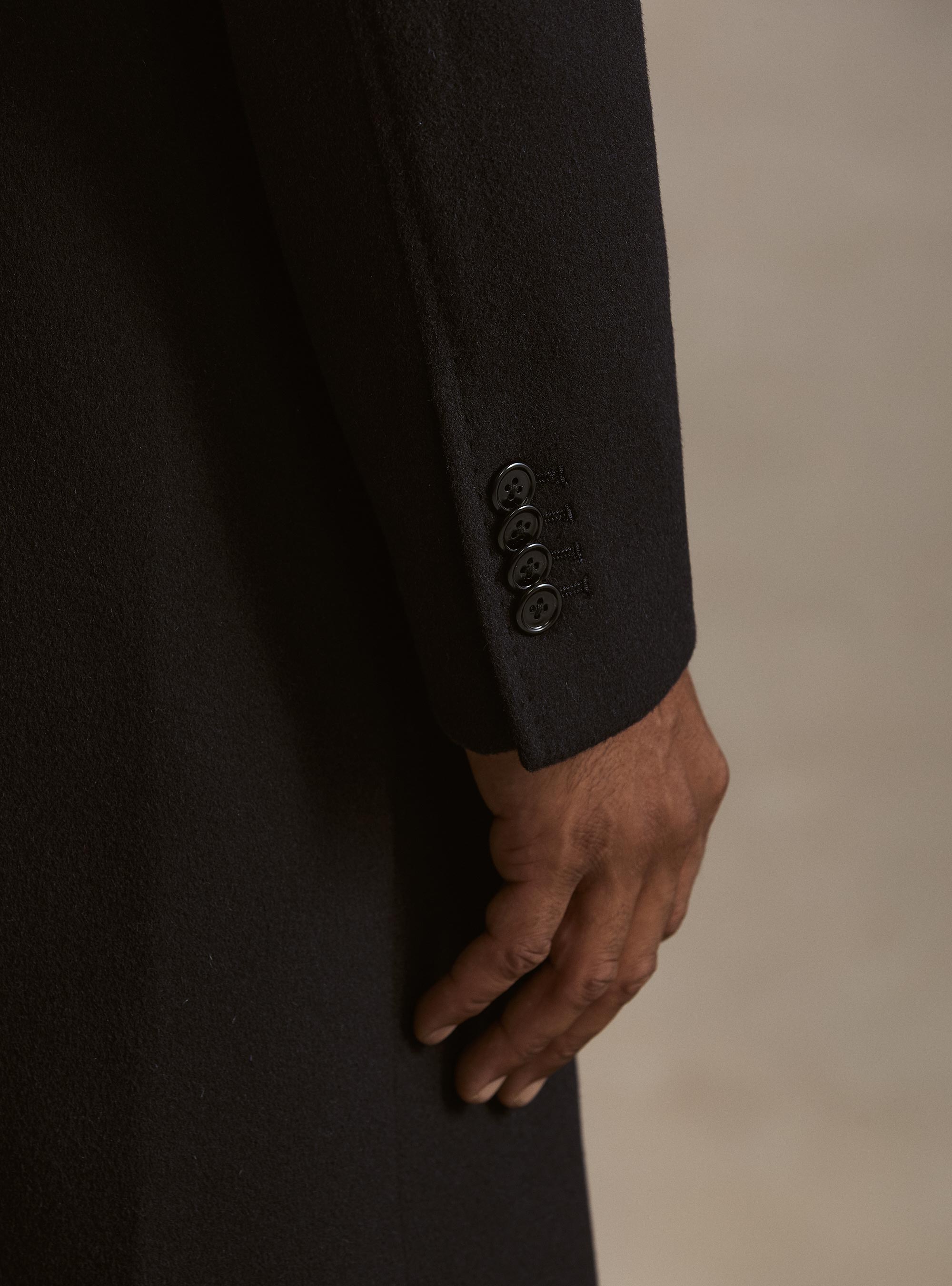 Cappotto monopetto in lana cashmere, BLU NAVY