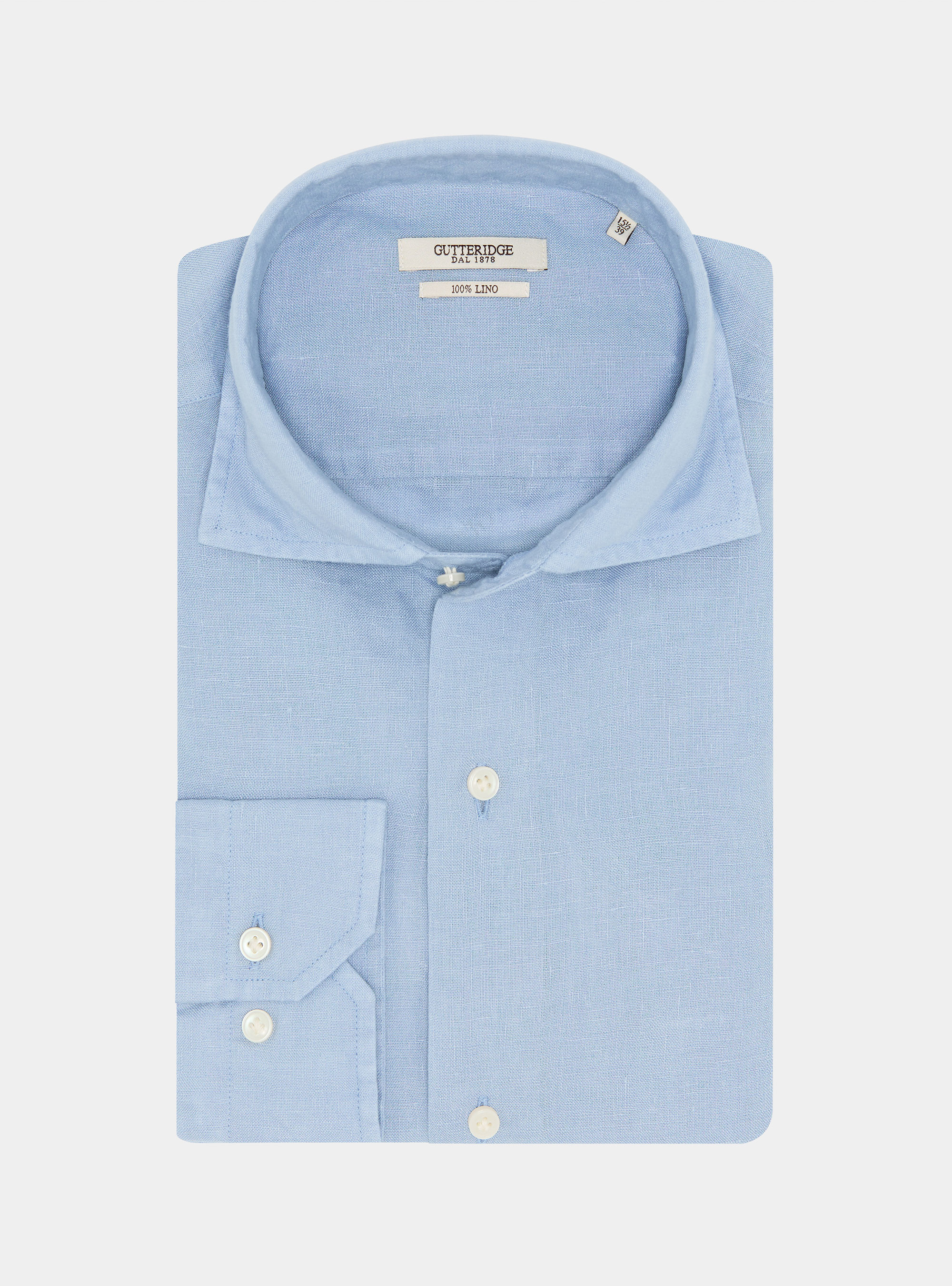 Camicia in puro lino, 0266C AZZURRO