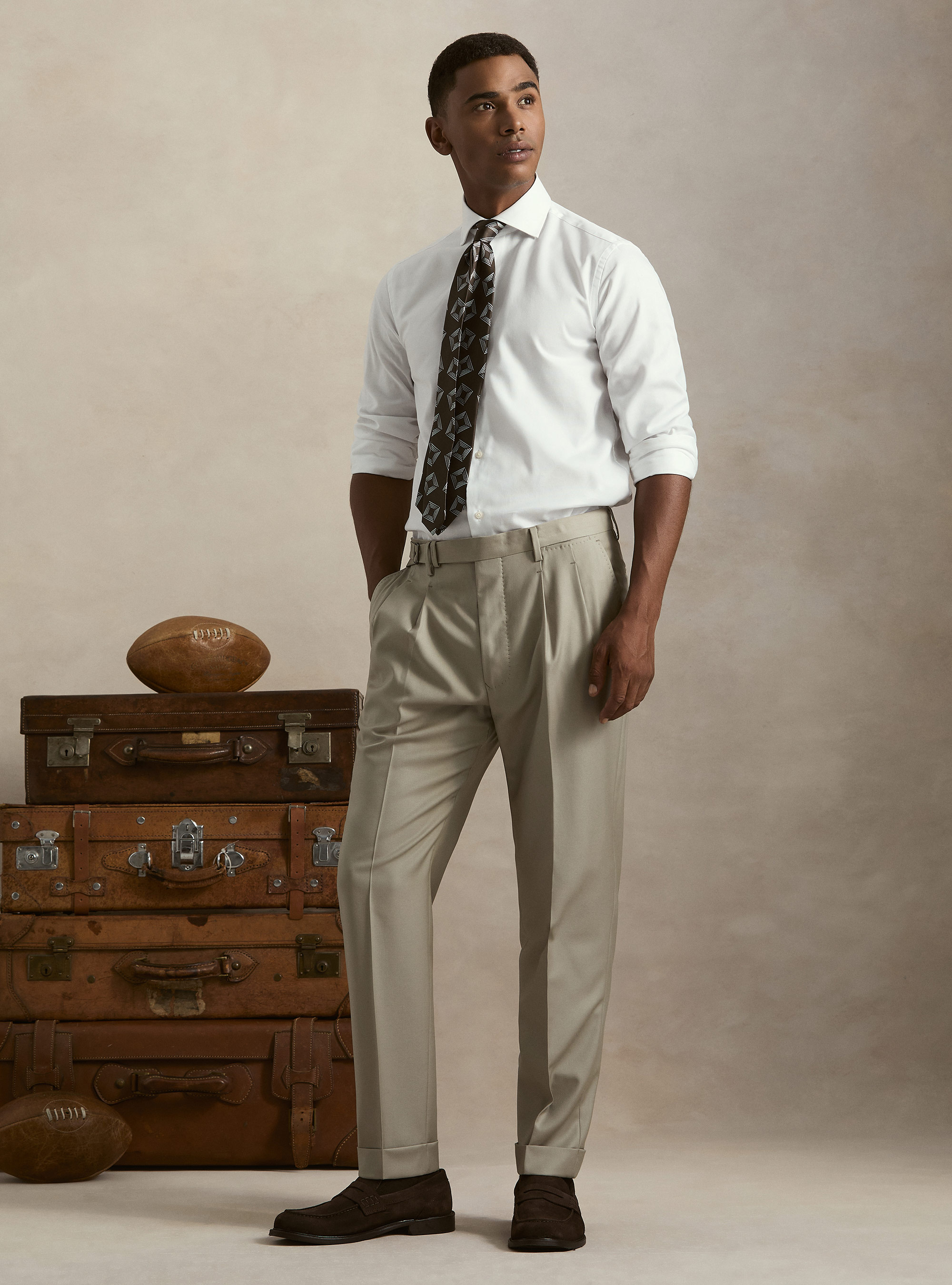 Camicia in cotone oxford, BIANCO
