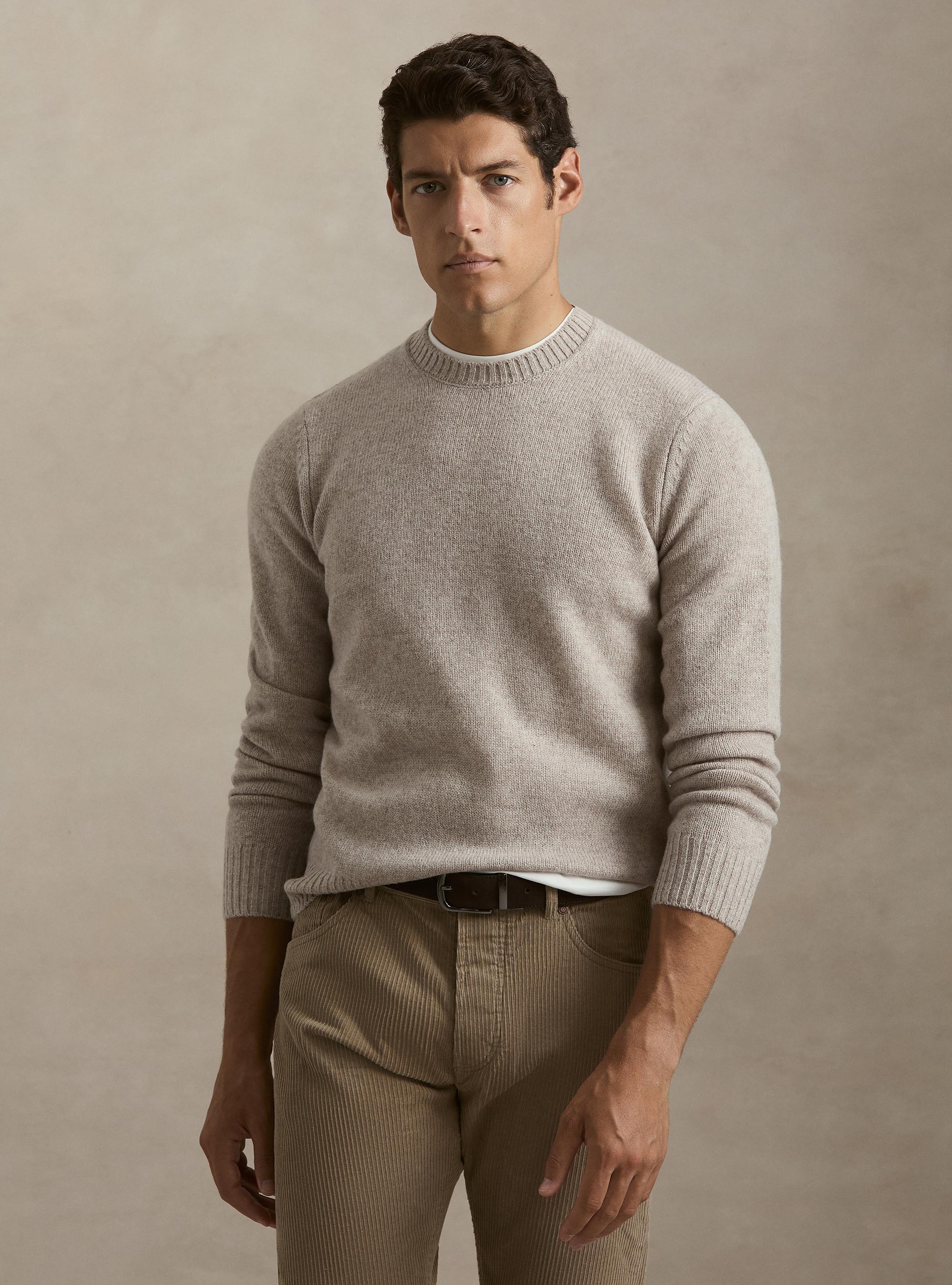 Maglia girocollo in pura lana shetland, ECRU