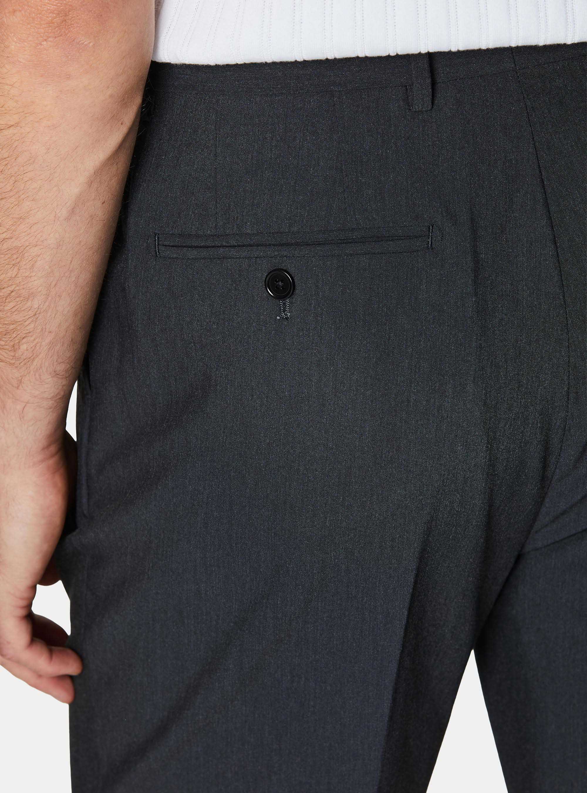 Pantaloni classici con pince, ASFALTO