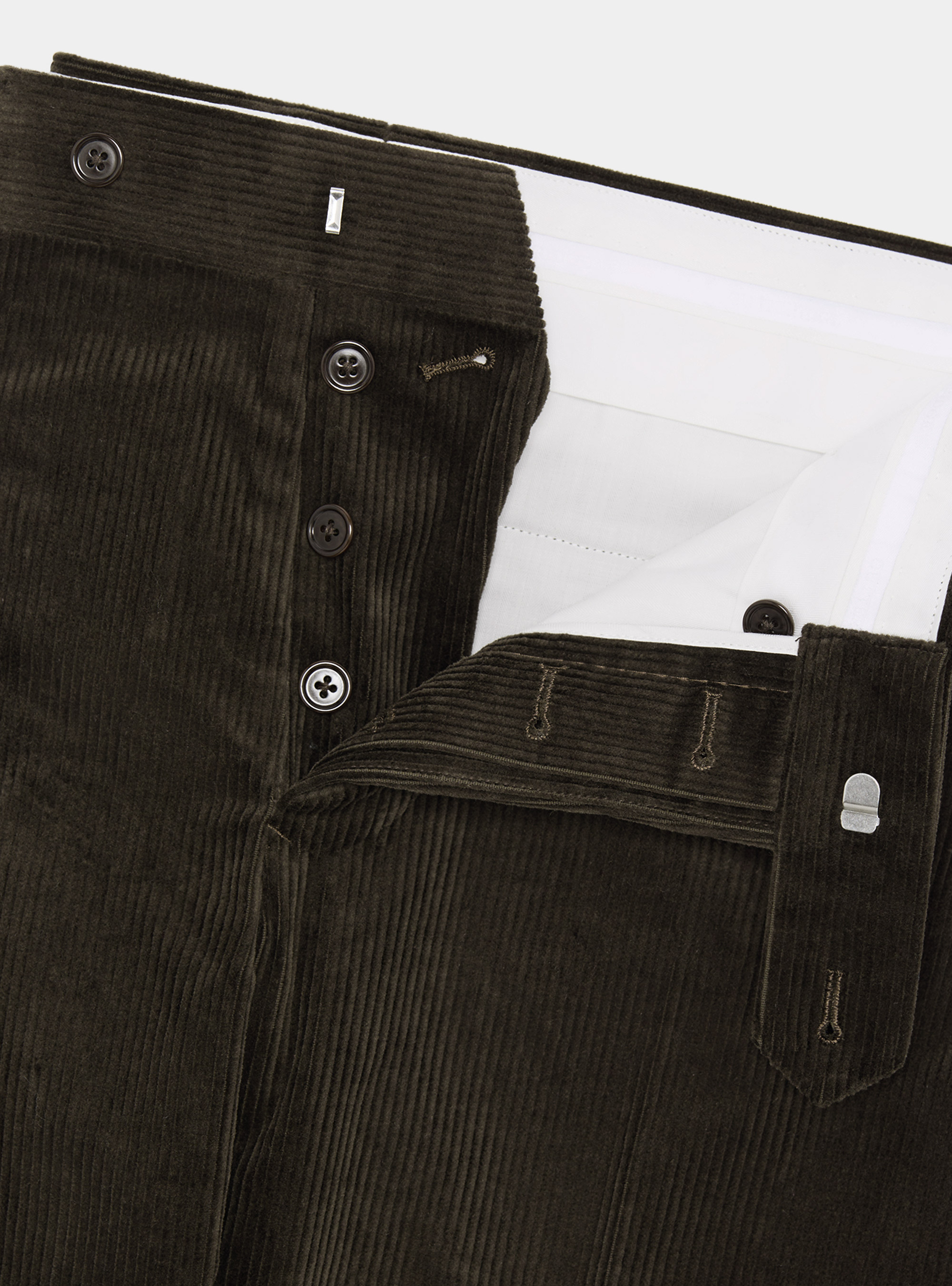 Pantaloni stretch in velluto Duca Visconti di Modrone, MARRONE