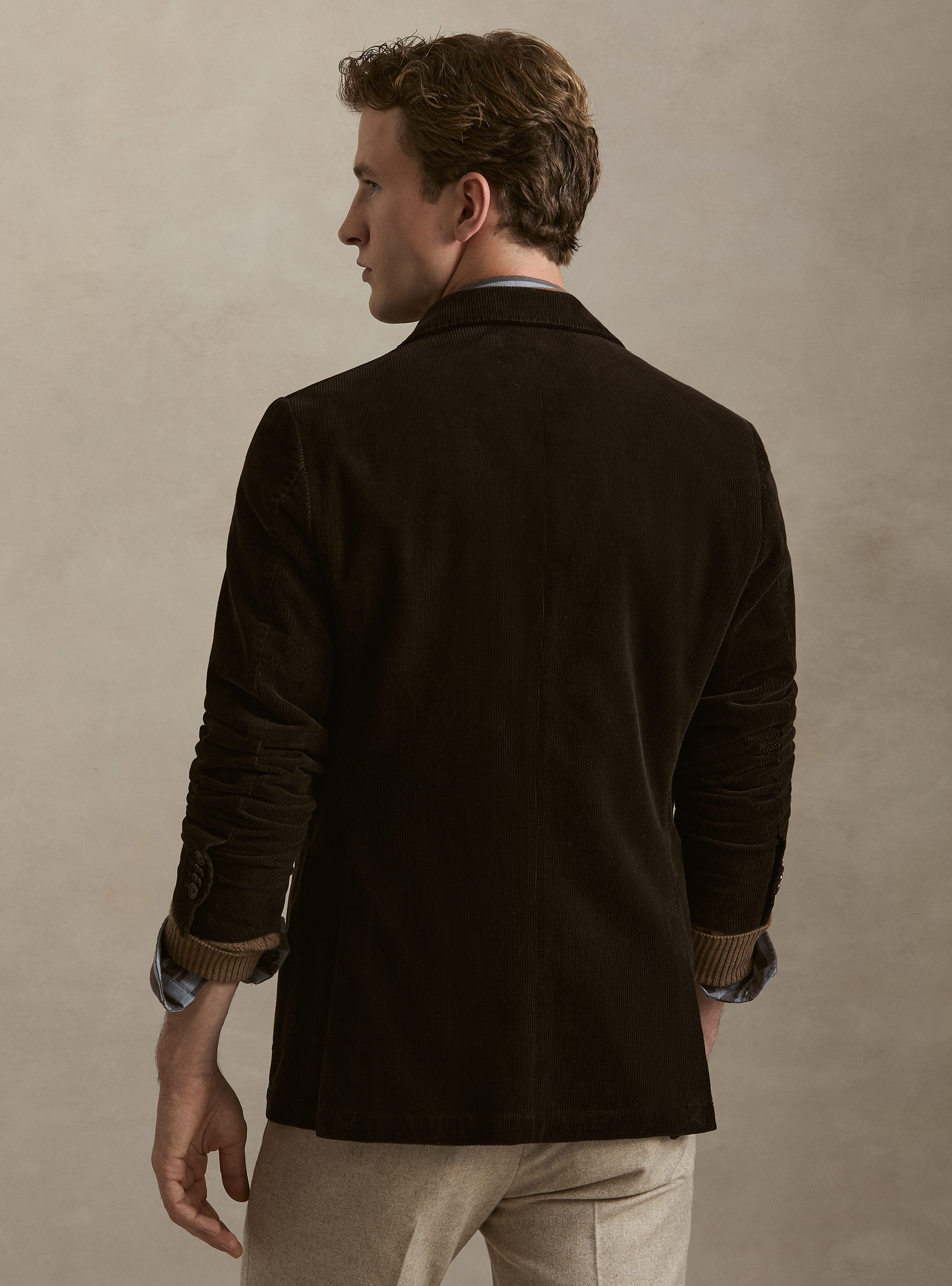 Giacca in velluto di cotone, MARRONE