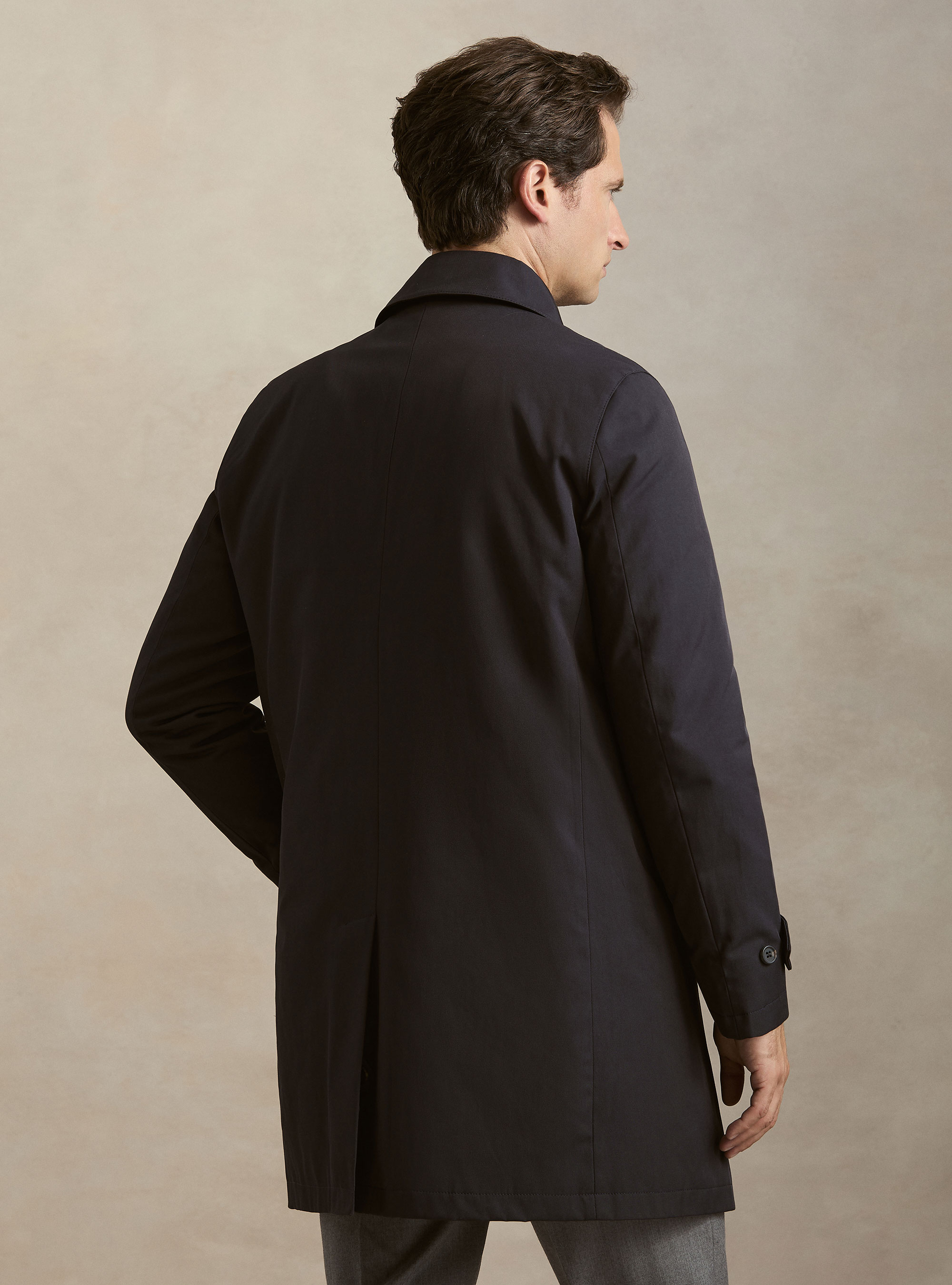 Impermeabile monopetto imbottito in misto cotone, BLU NAVY