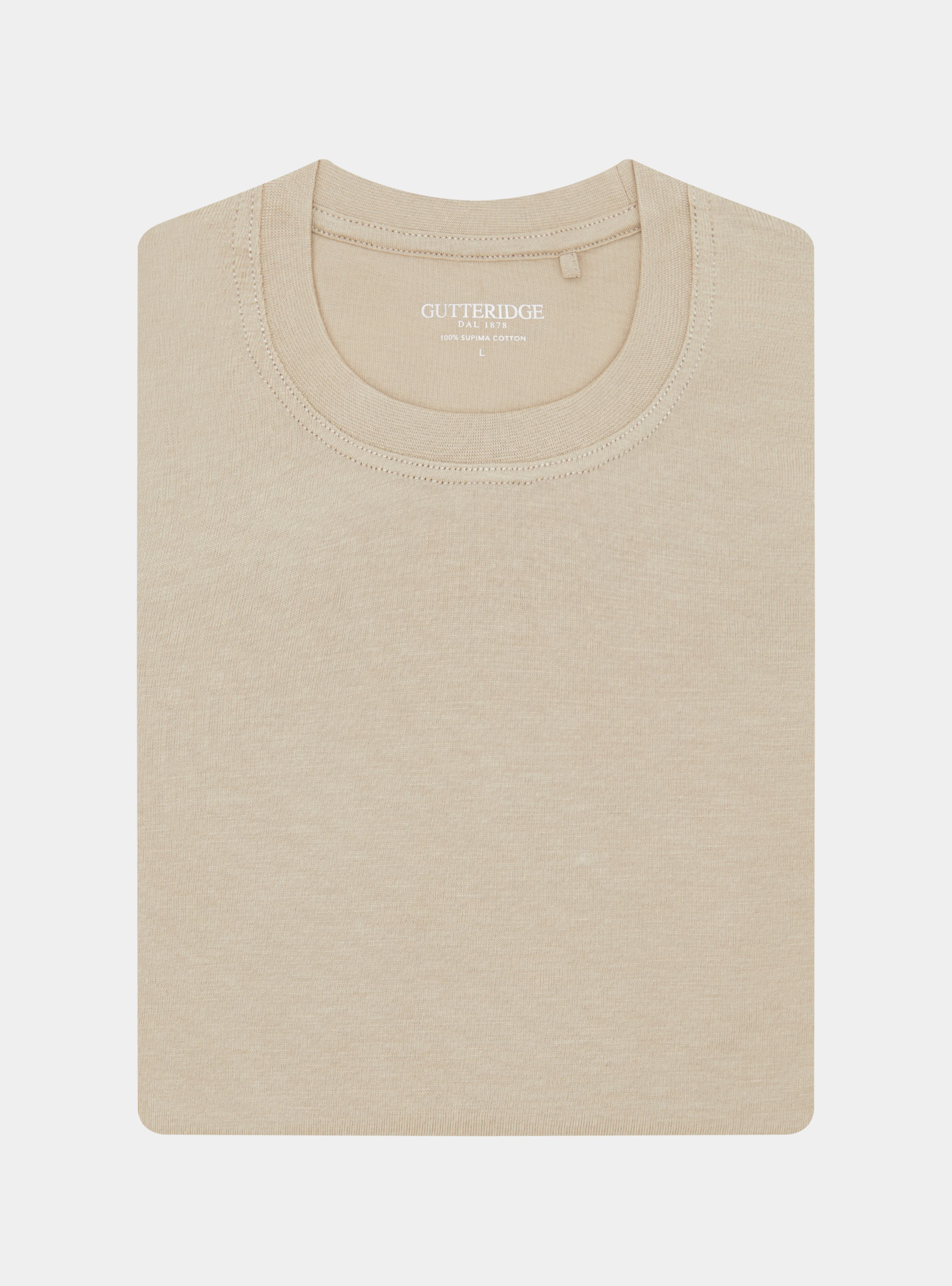 T-shirt mezza manica in cotone Supima, SABBIA