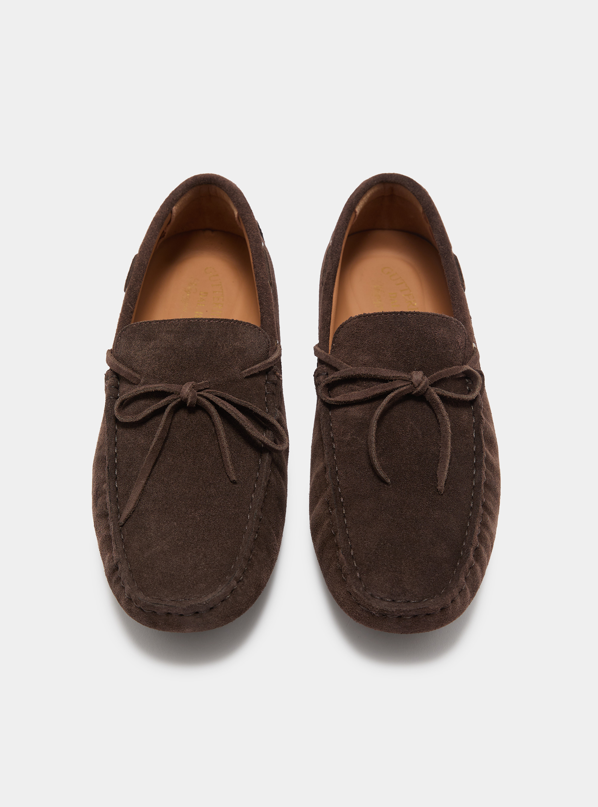 Mocassini da barca in suede, MARRONE