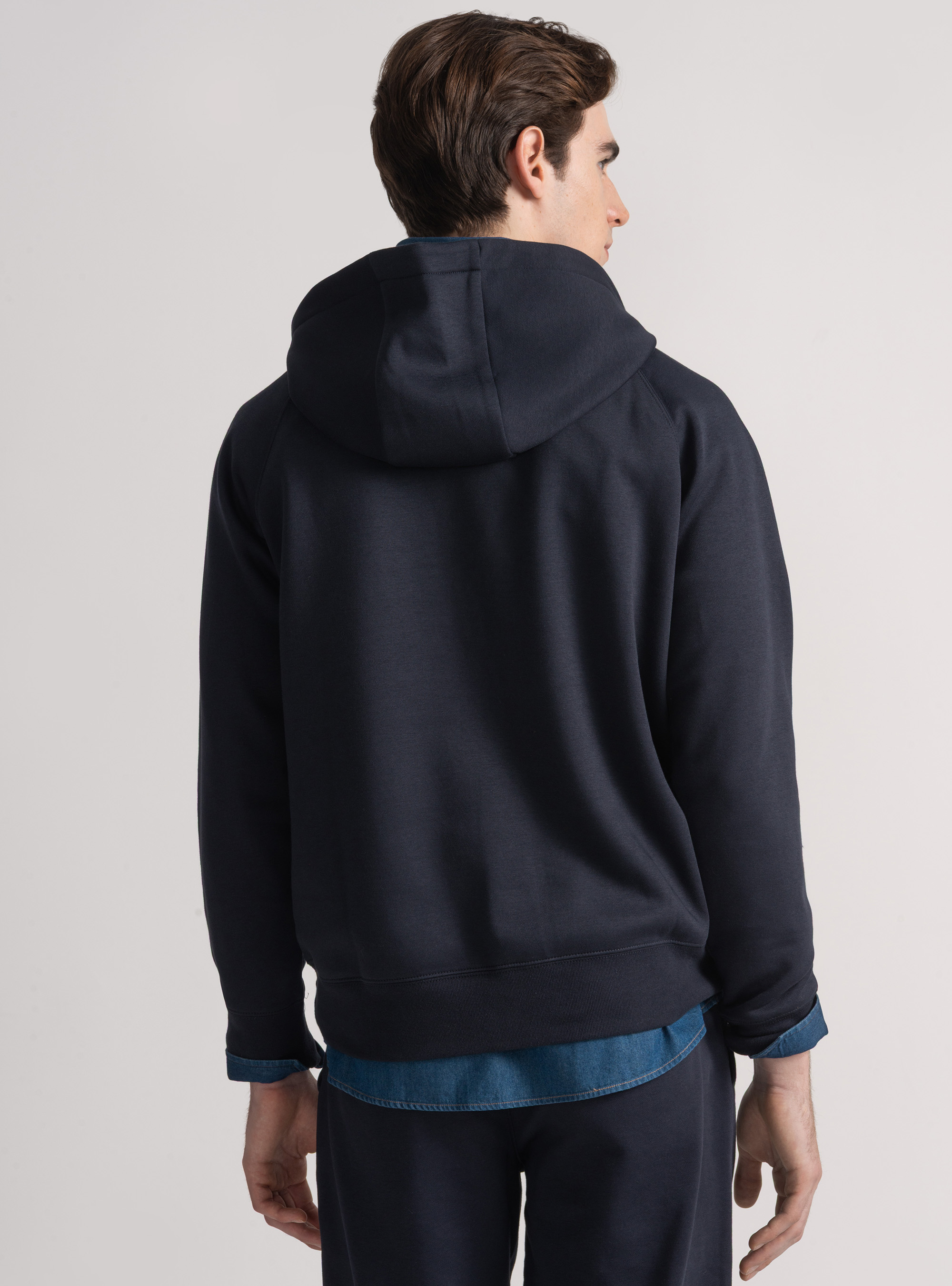 Felpa GT01 con cappuccio in misto cotone, BLU NAVY