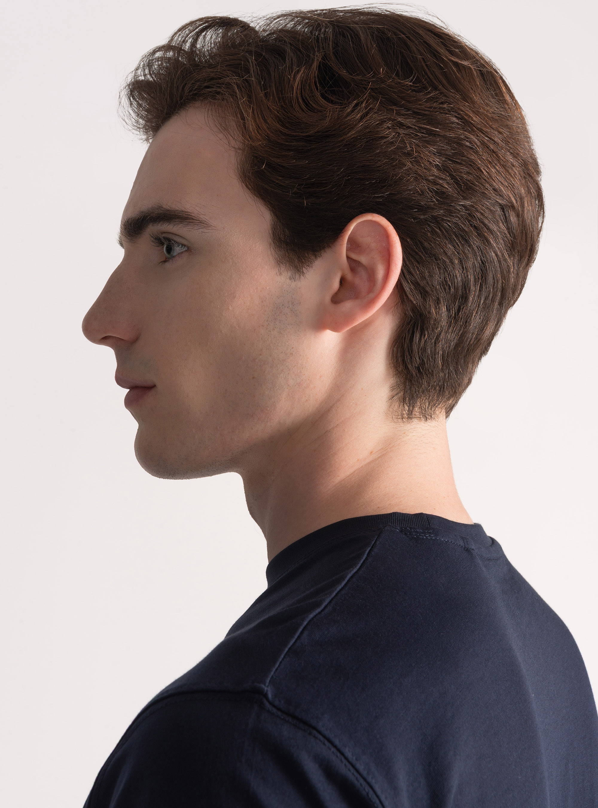 T-shirt mezza manica in cotone Supima, BLU NAVY