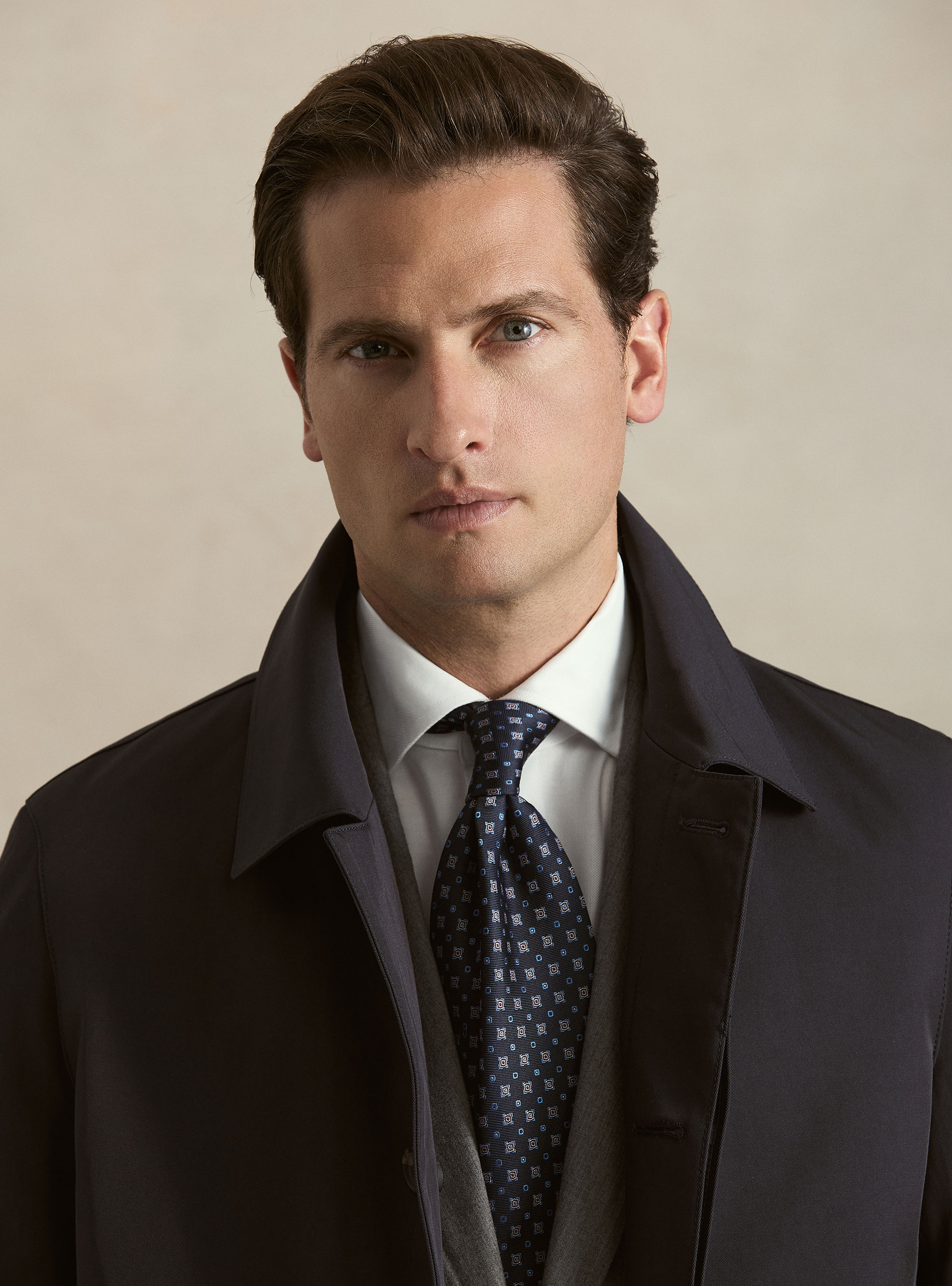 Impermeabile monopetto imbottito in misto cotone, BLU NAVY