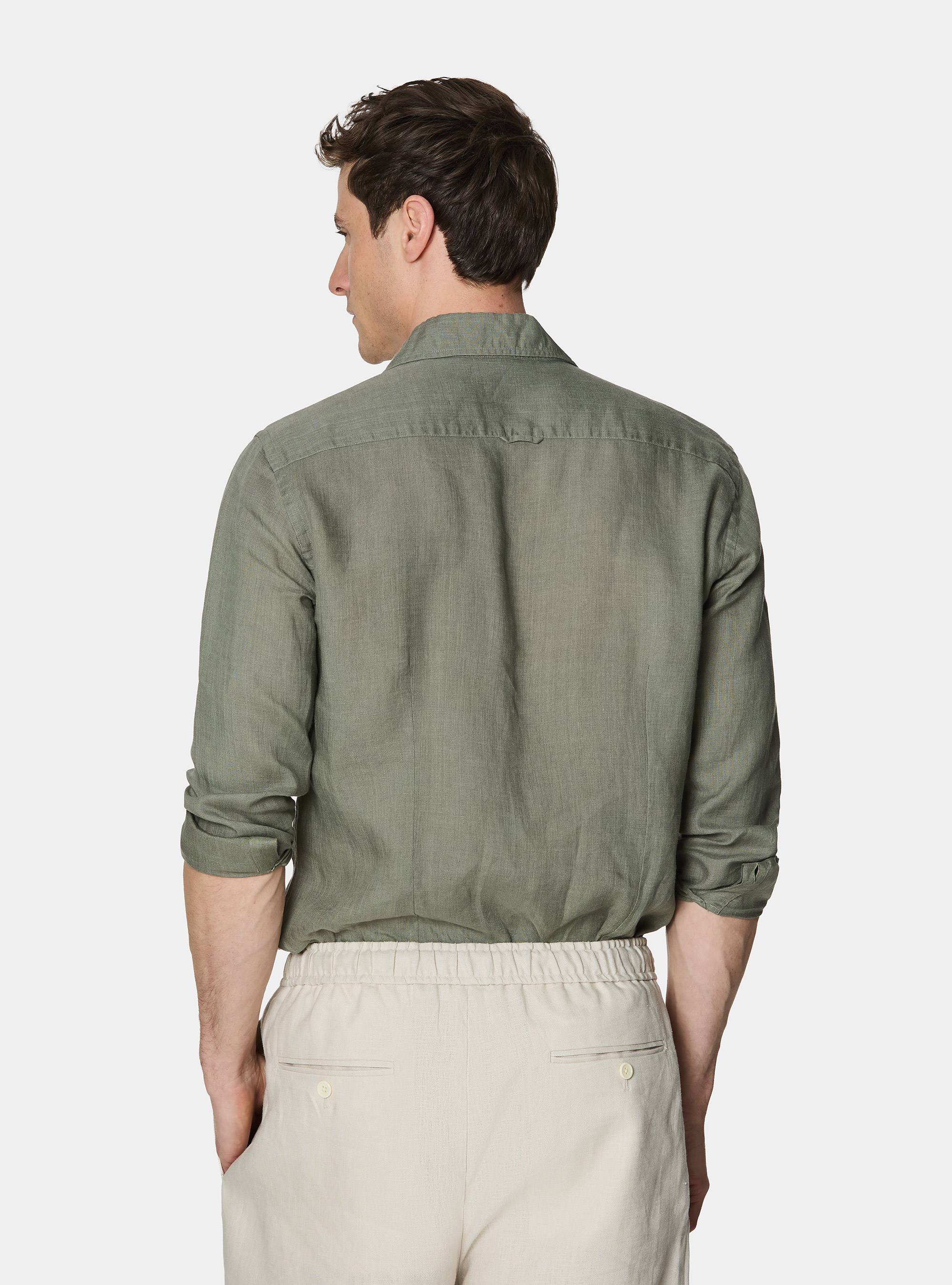 Camicia in puro lino, SALVIA 0602C