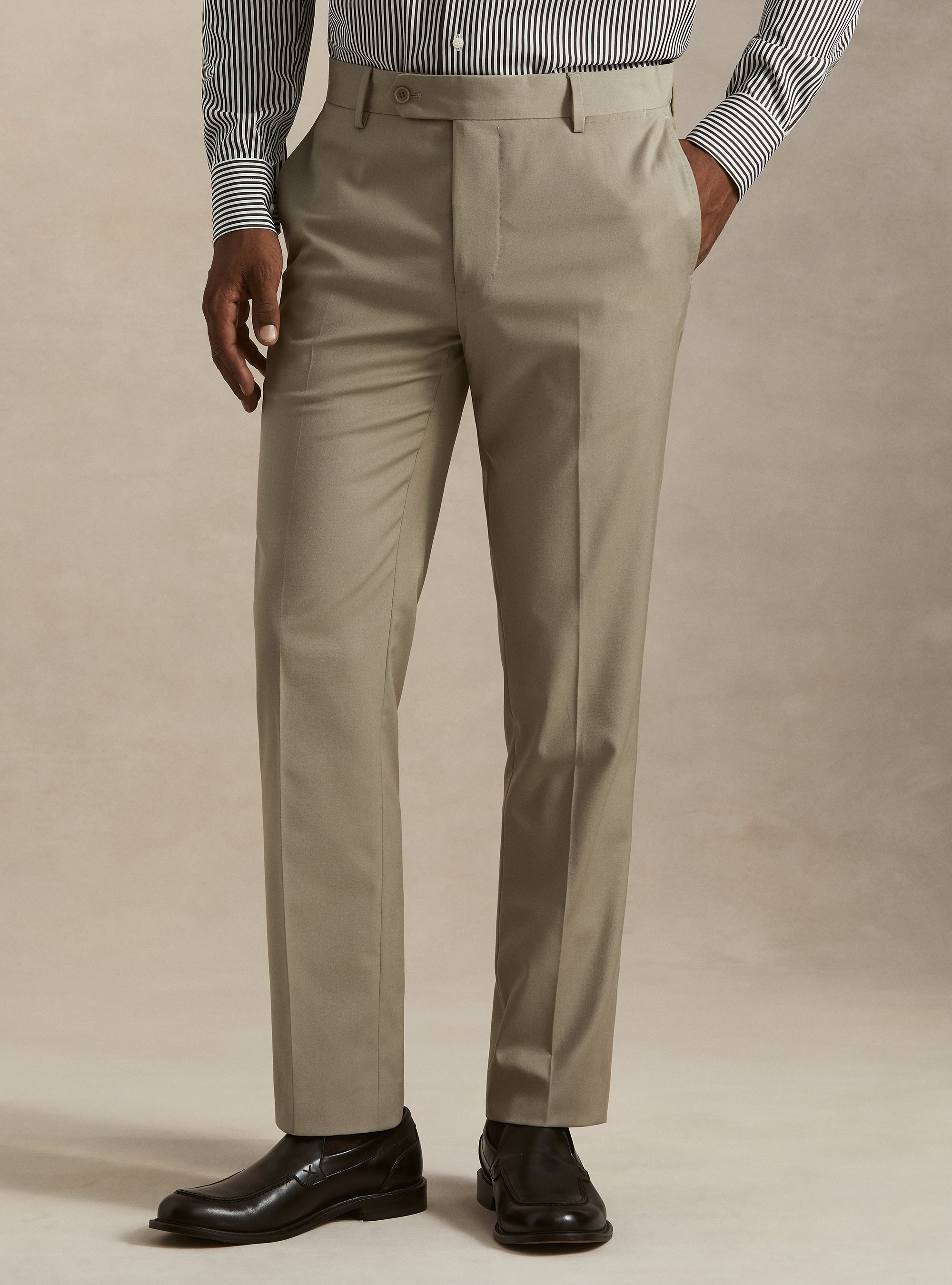 Pantaloni abito classico slim fit, SABBIA 0591C