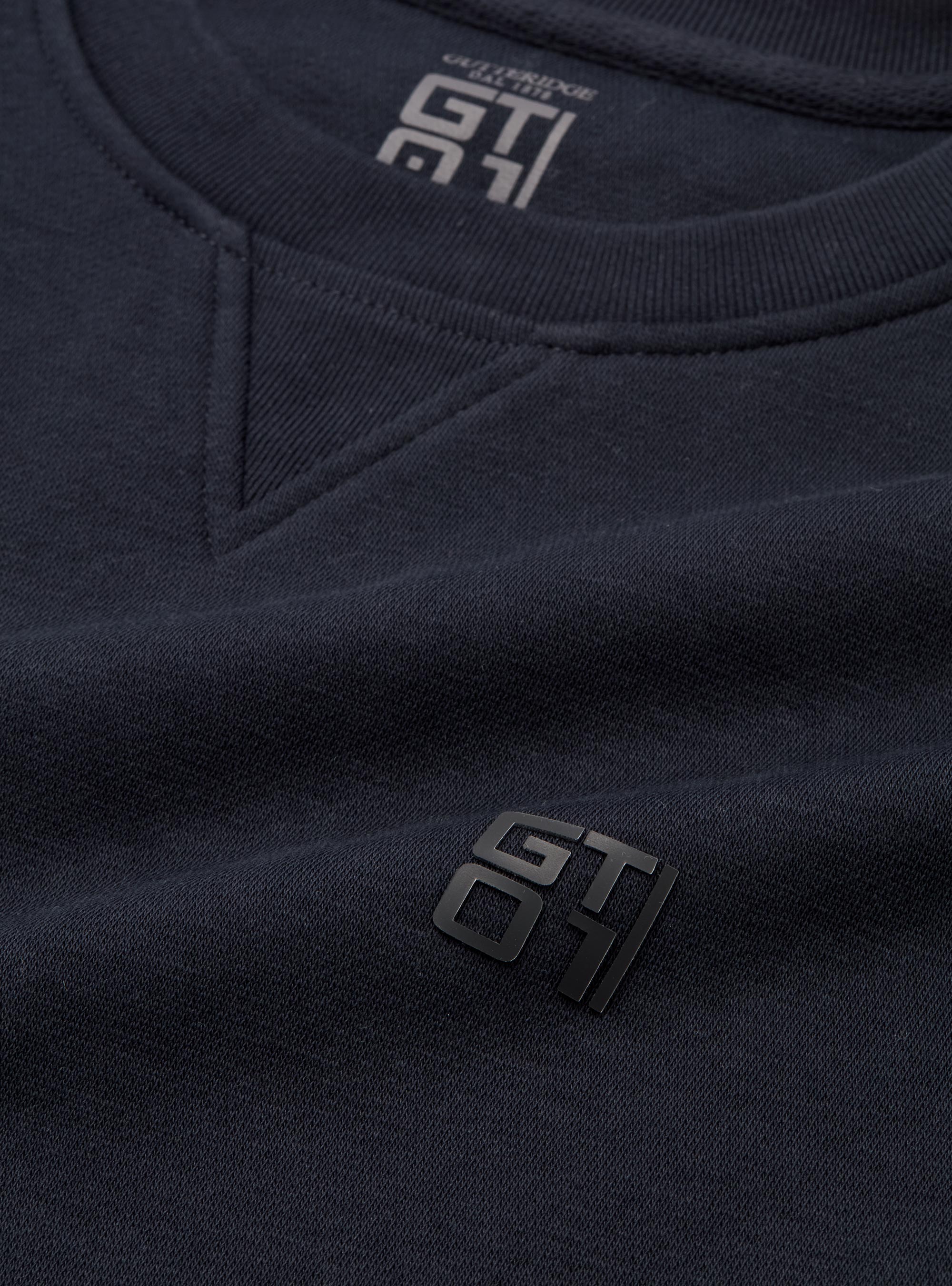Felpa girocollo con logo gommato GT01, BLU NAVY