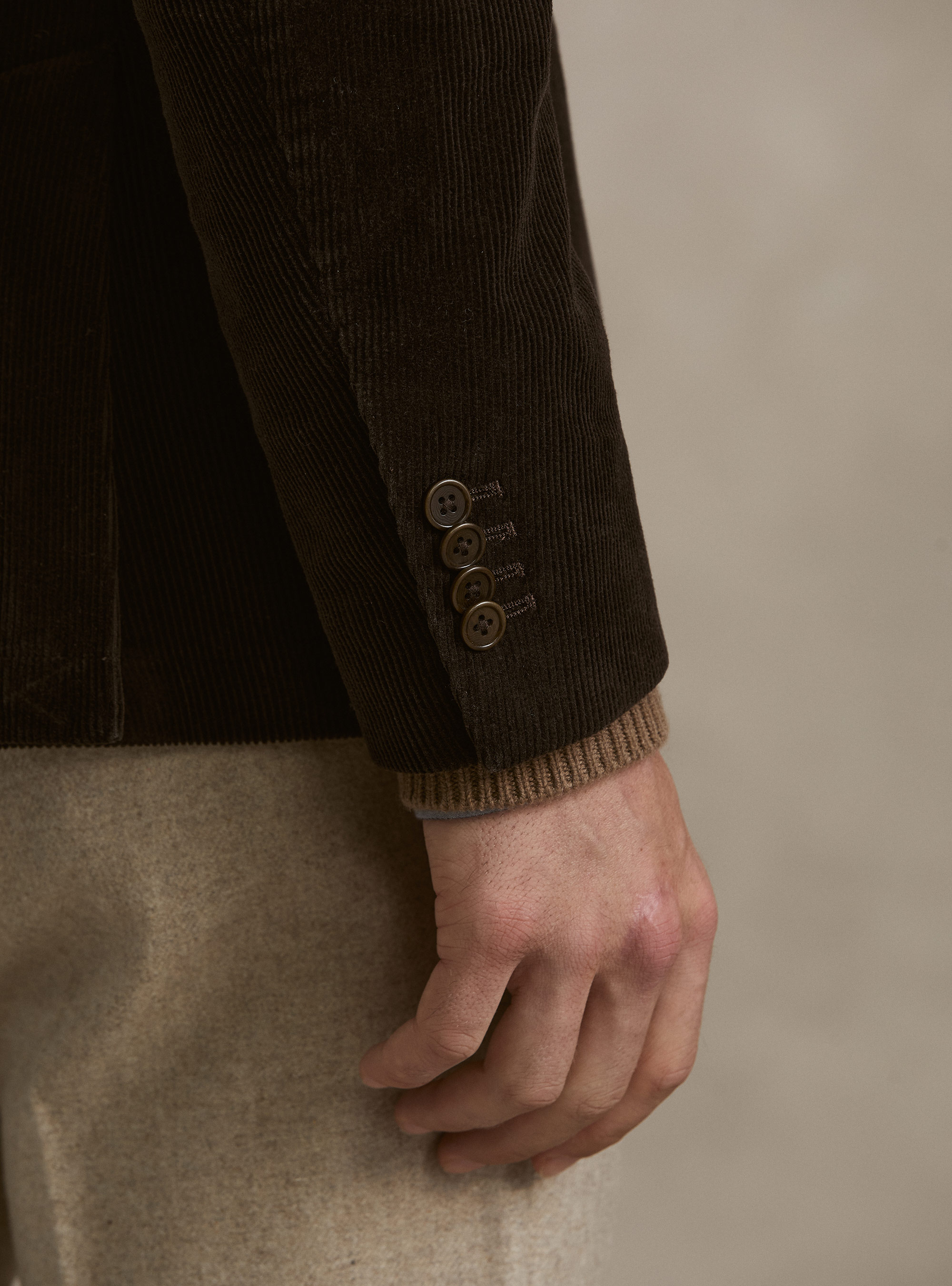 Giacca in velluto di cotone, MARRONE