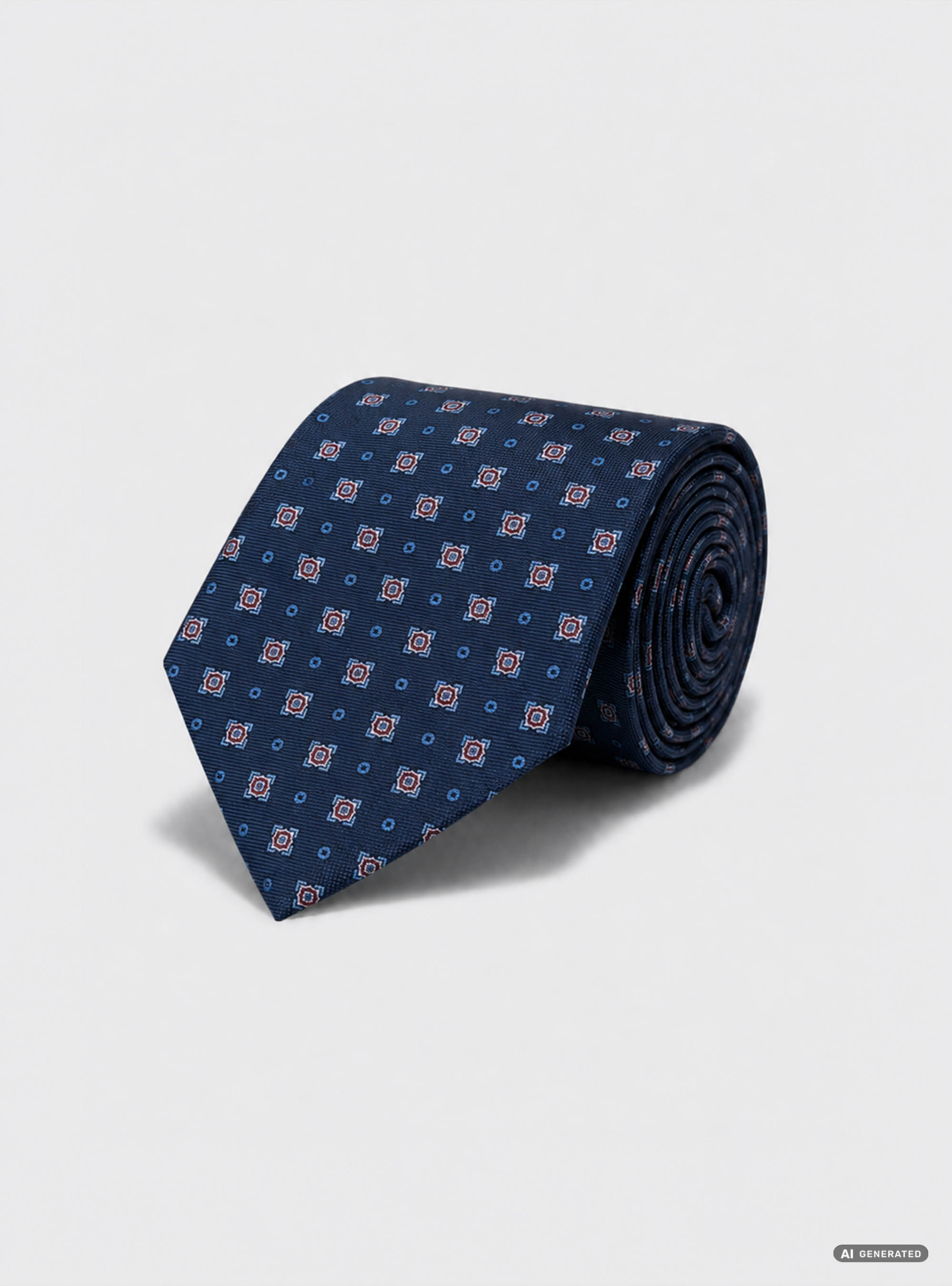 Cravatta in seta jacquard micro fantasia, BLU NAVY