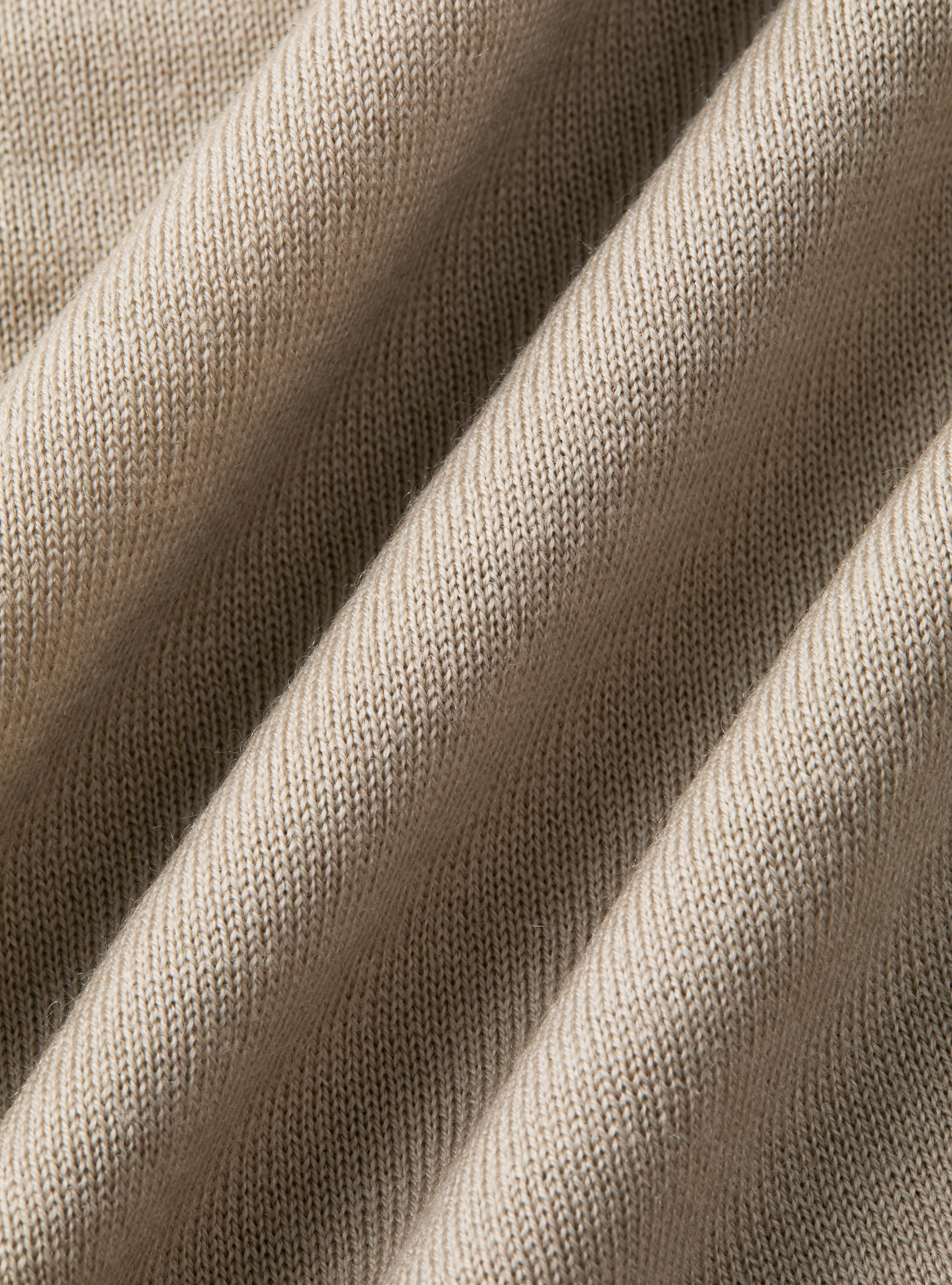 Maglia a polo in lana merino extrafine, SABBIA