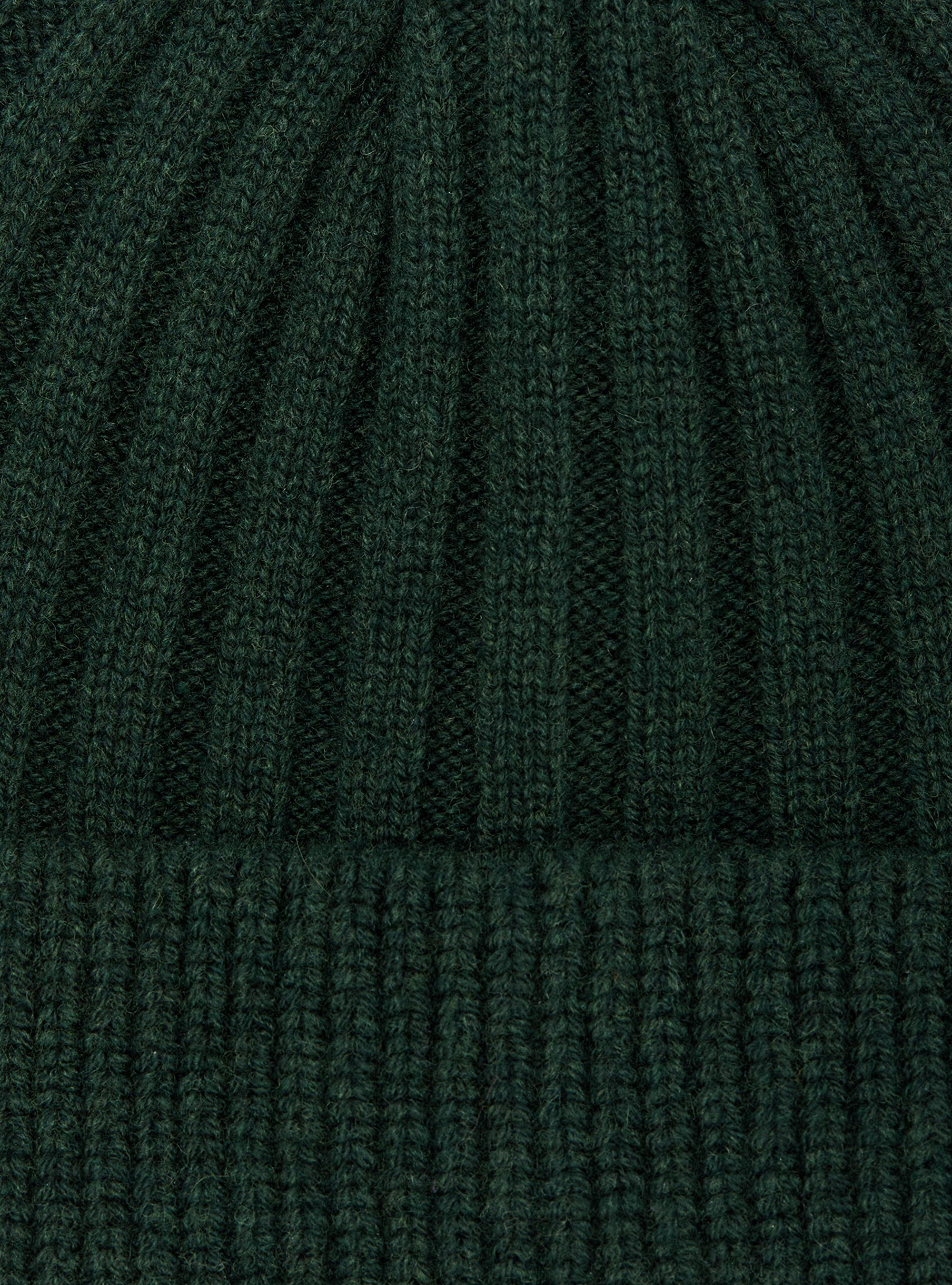 Cappello a costa inglese in misto cashmere, VERDE