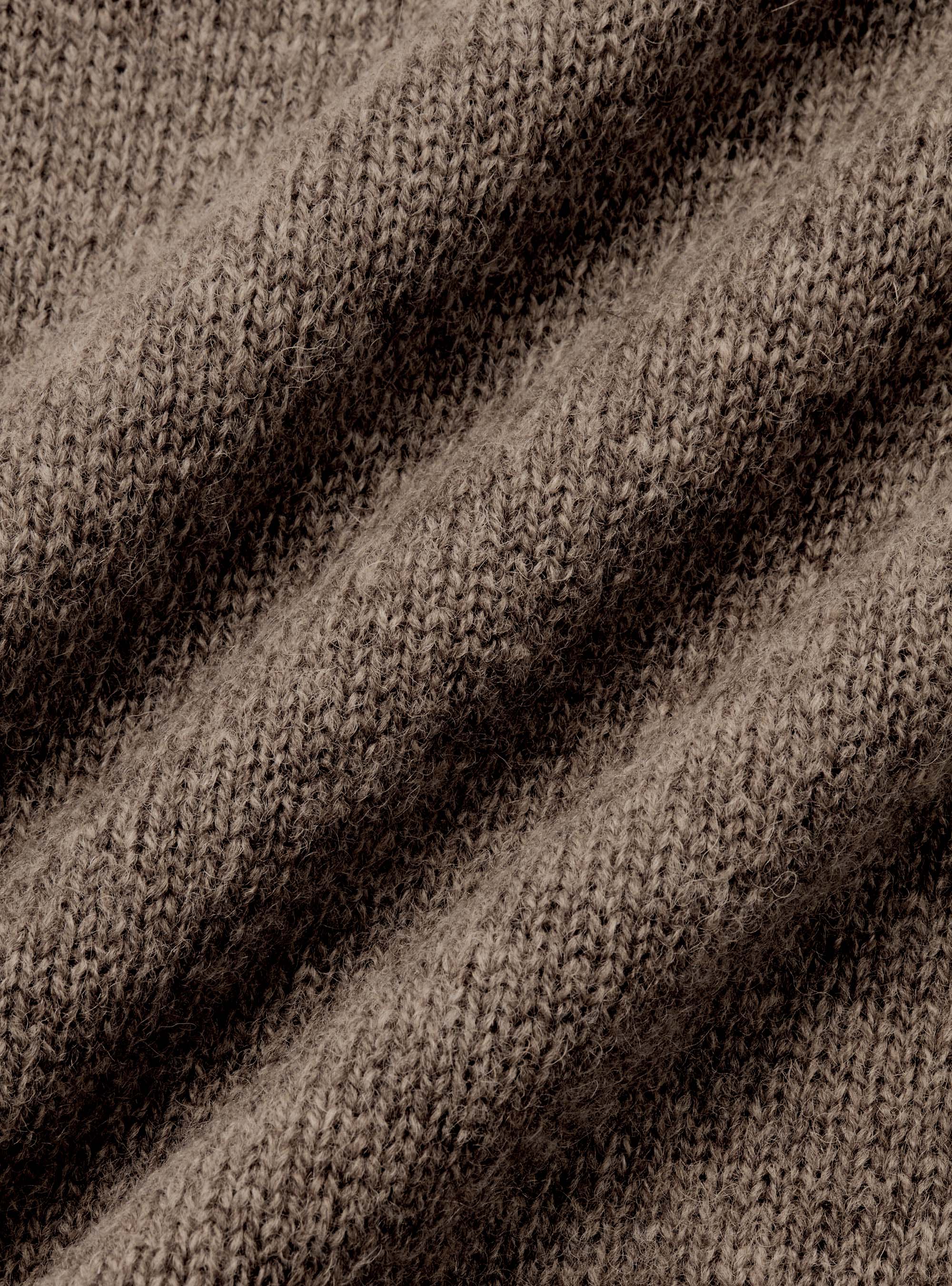 Maglia girocollo in pura lana shetland, FANGO