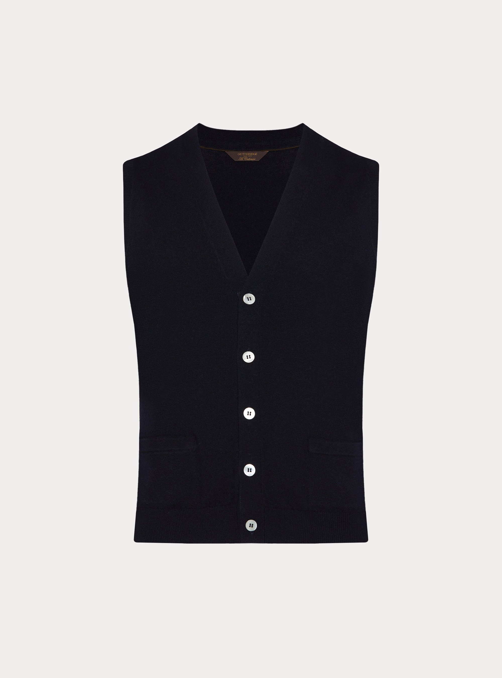 Gilet in maglia in lambswool e cashmere, BLU NAVY