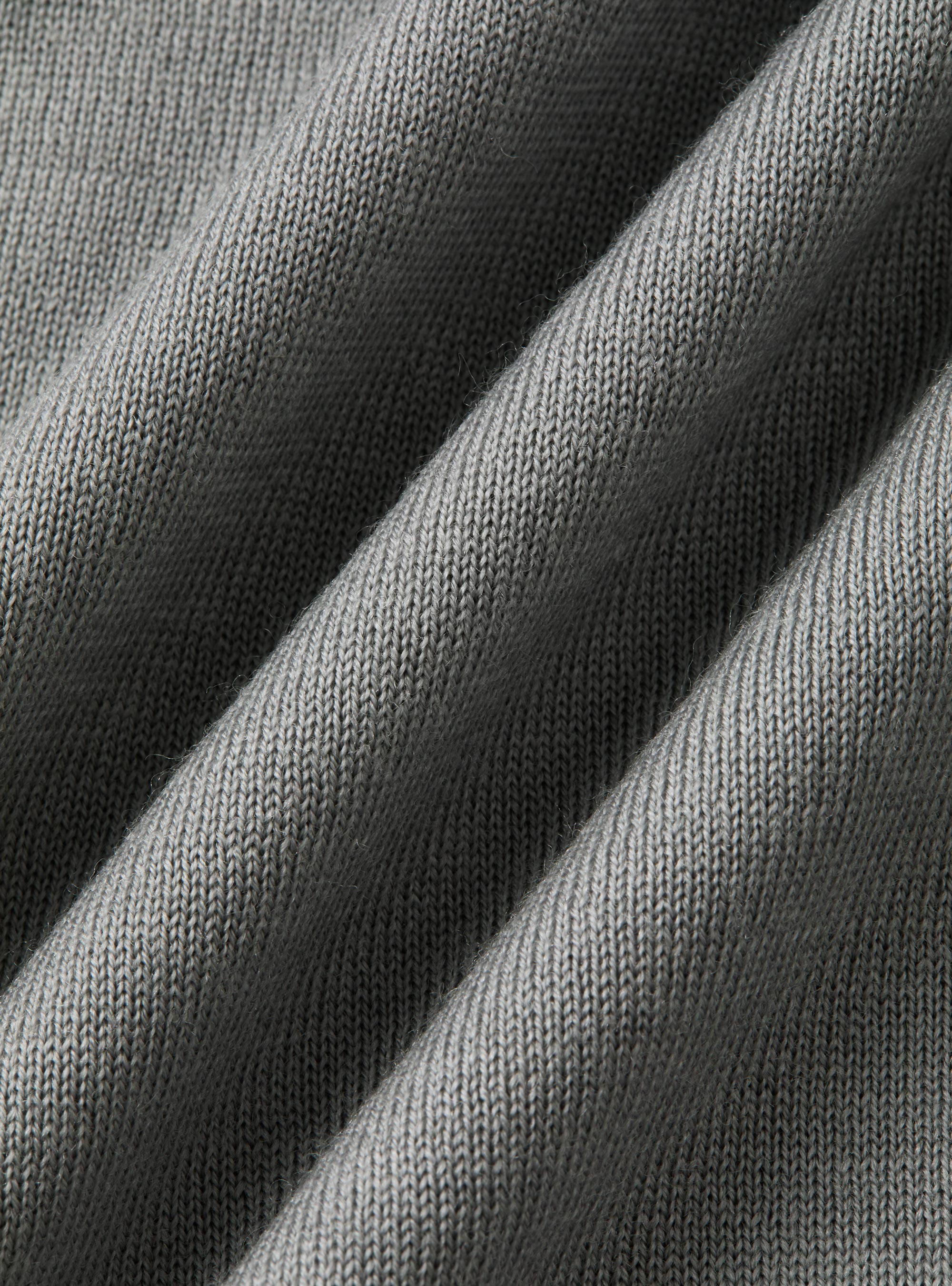 Polo camicia in maglia lana merino extrafine, GRIGIO CHIARO