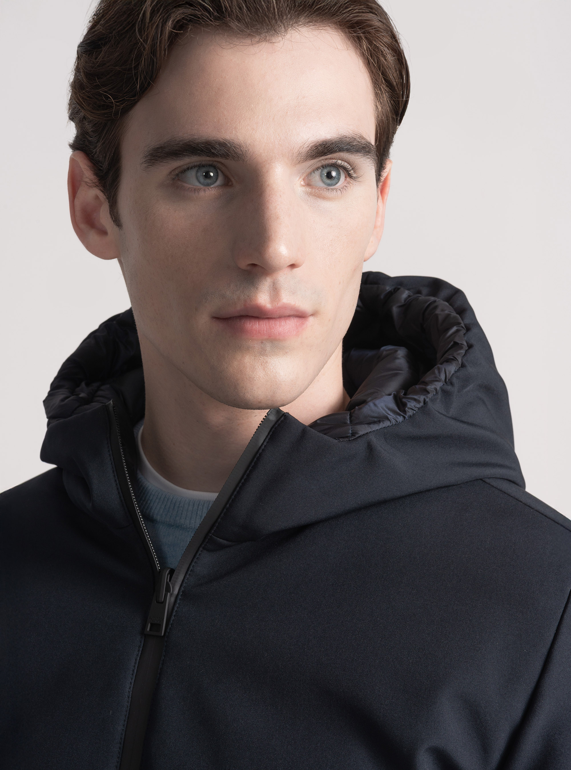 Giubbotto tecnico reversibile con cappuccio, BLU NAVY