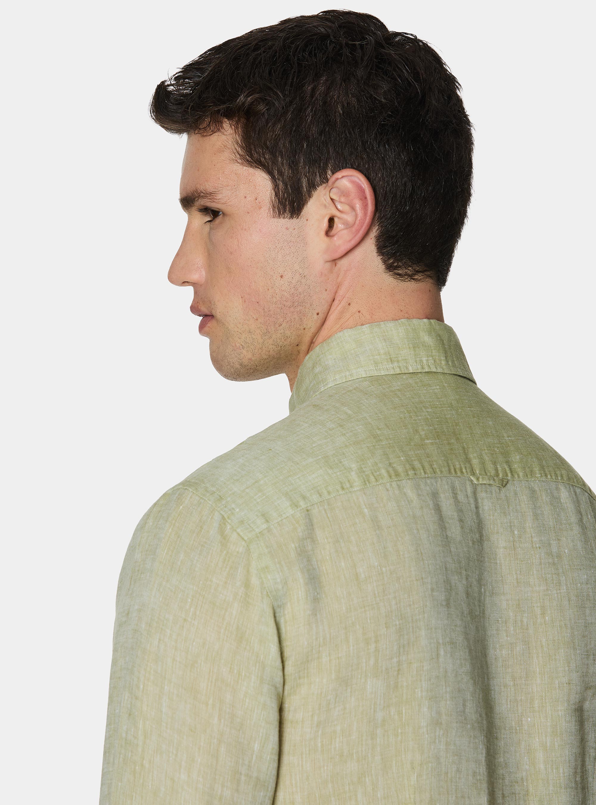 Camicia in puro lino, VERDE PISTACCHIO 0616C