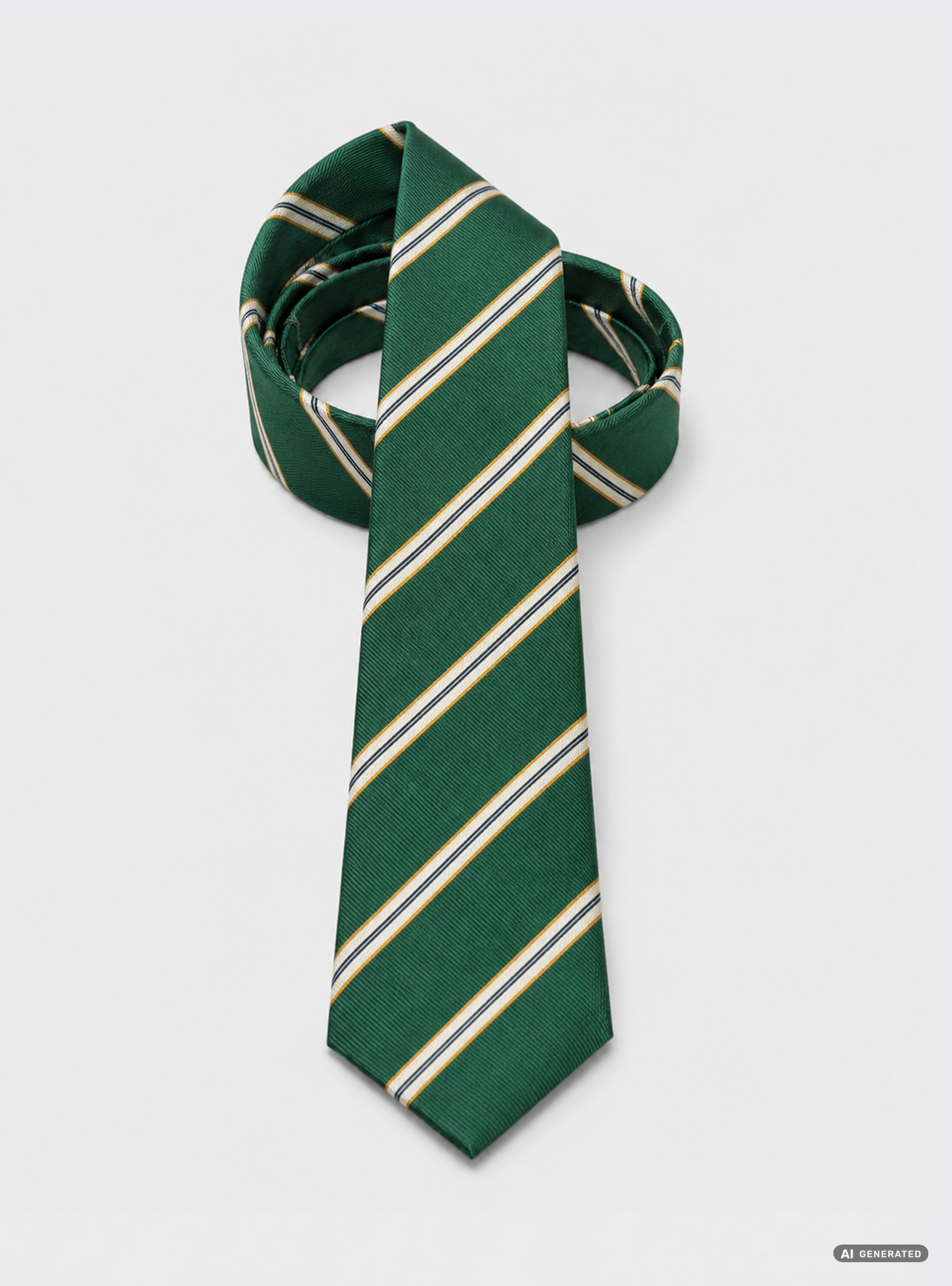 Cravatta in twill di seta rigata, VERDE