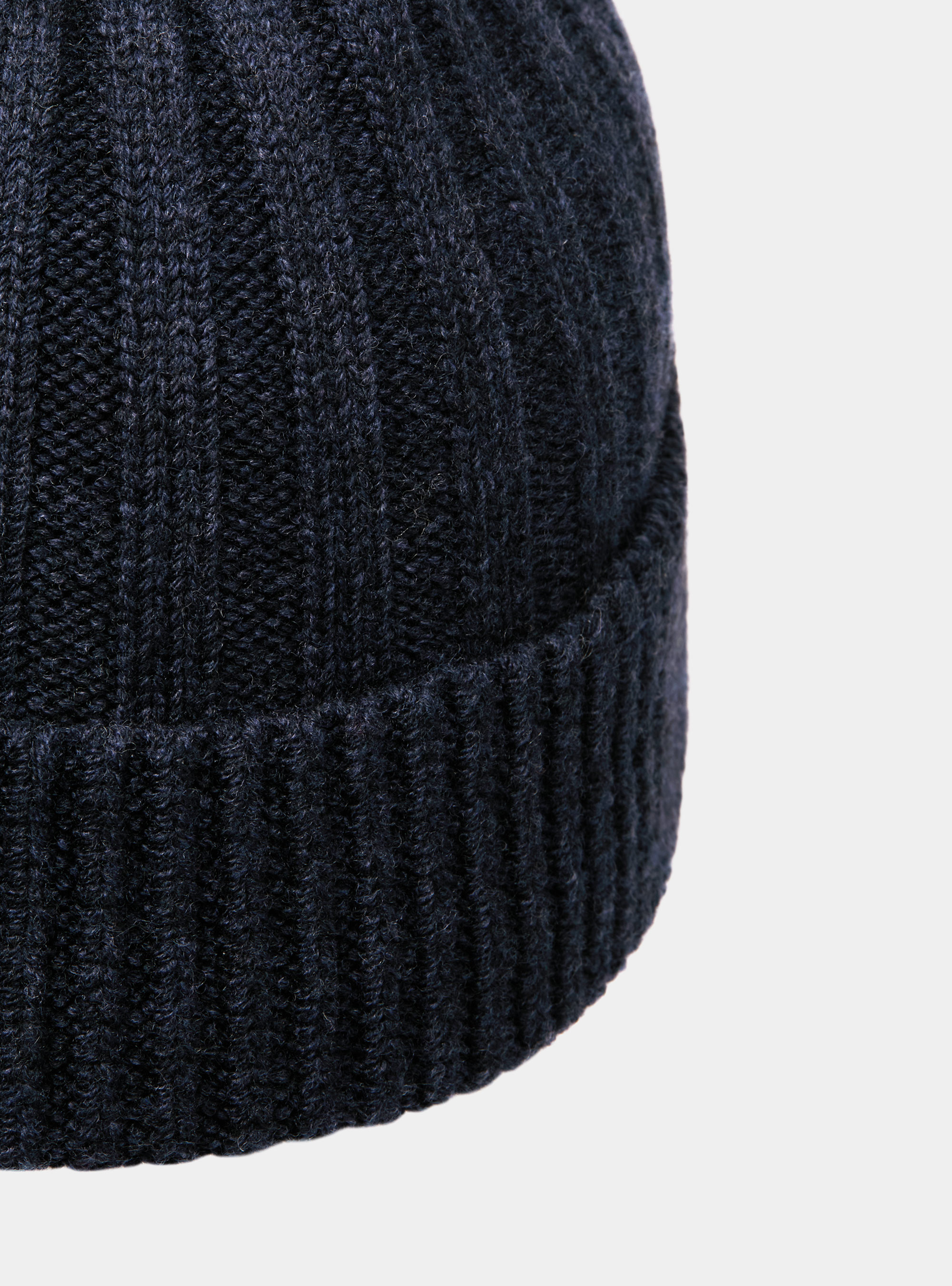 Cappello a costa inglese in misto cashmere, BLU NAVY