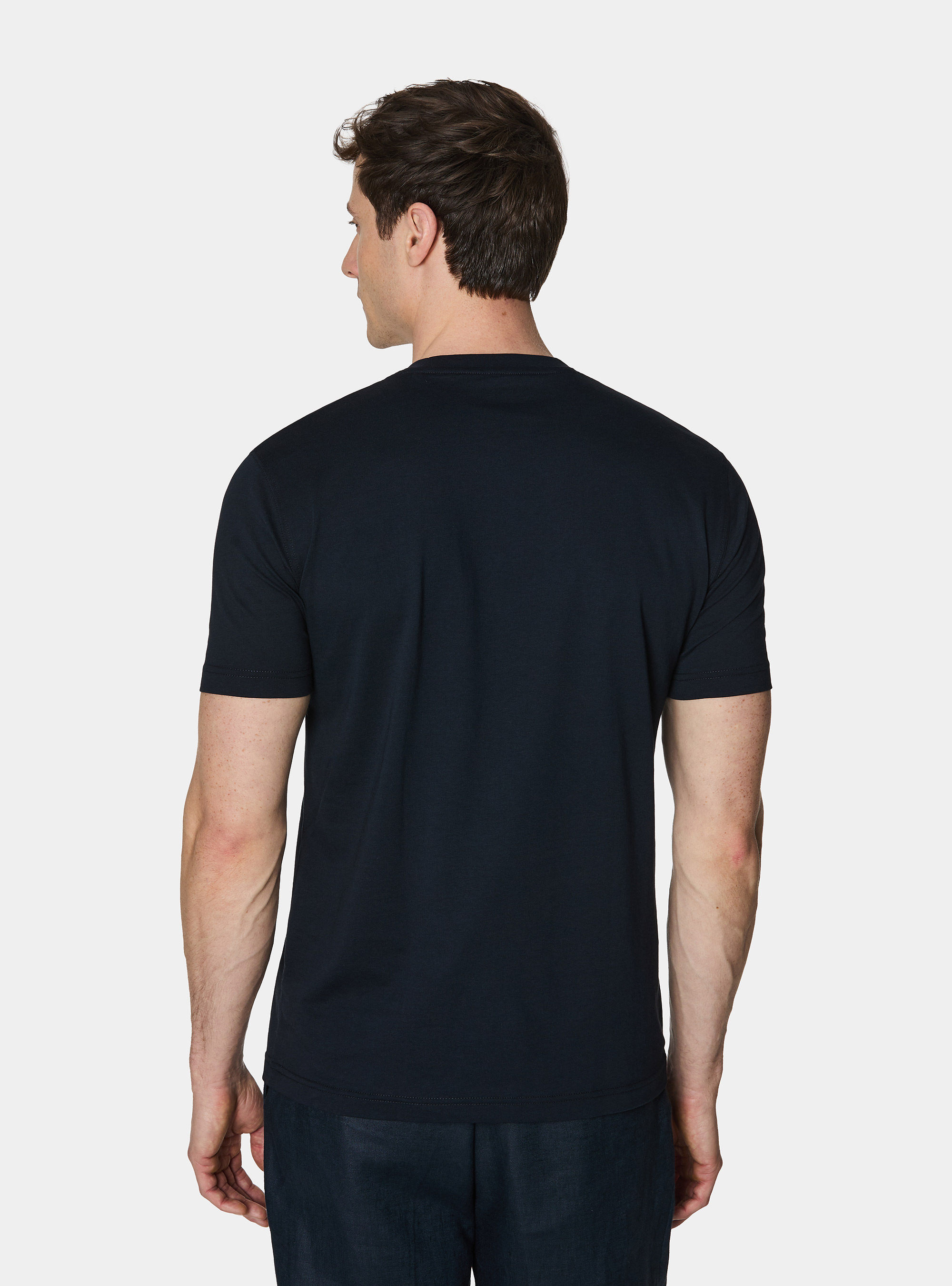 T-shirt mezza manica in cotone Supima, BLU NAVY