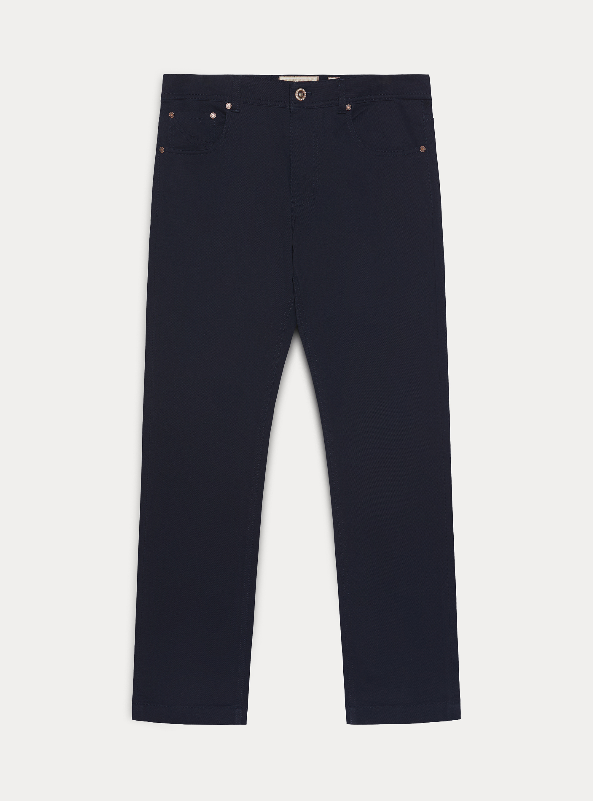 Pantaloni 5 tasche in misto cotone armaturato, BLU NAVY