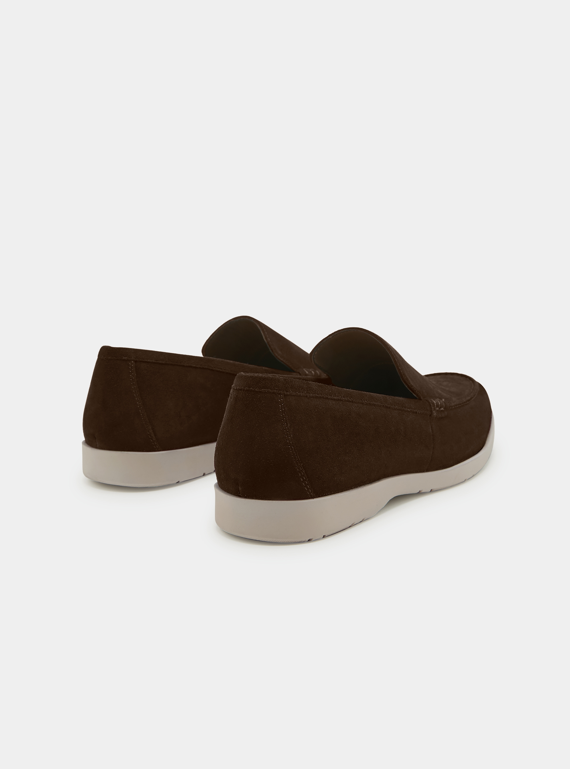 Mocassini in suede, MARRONE