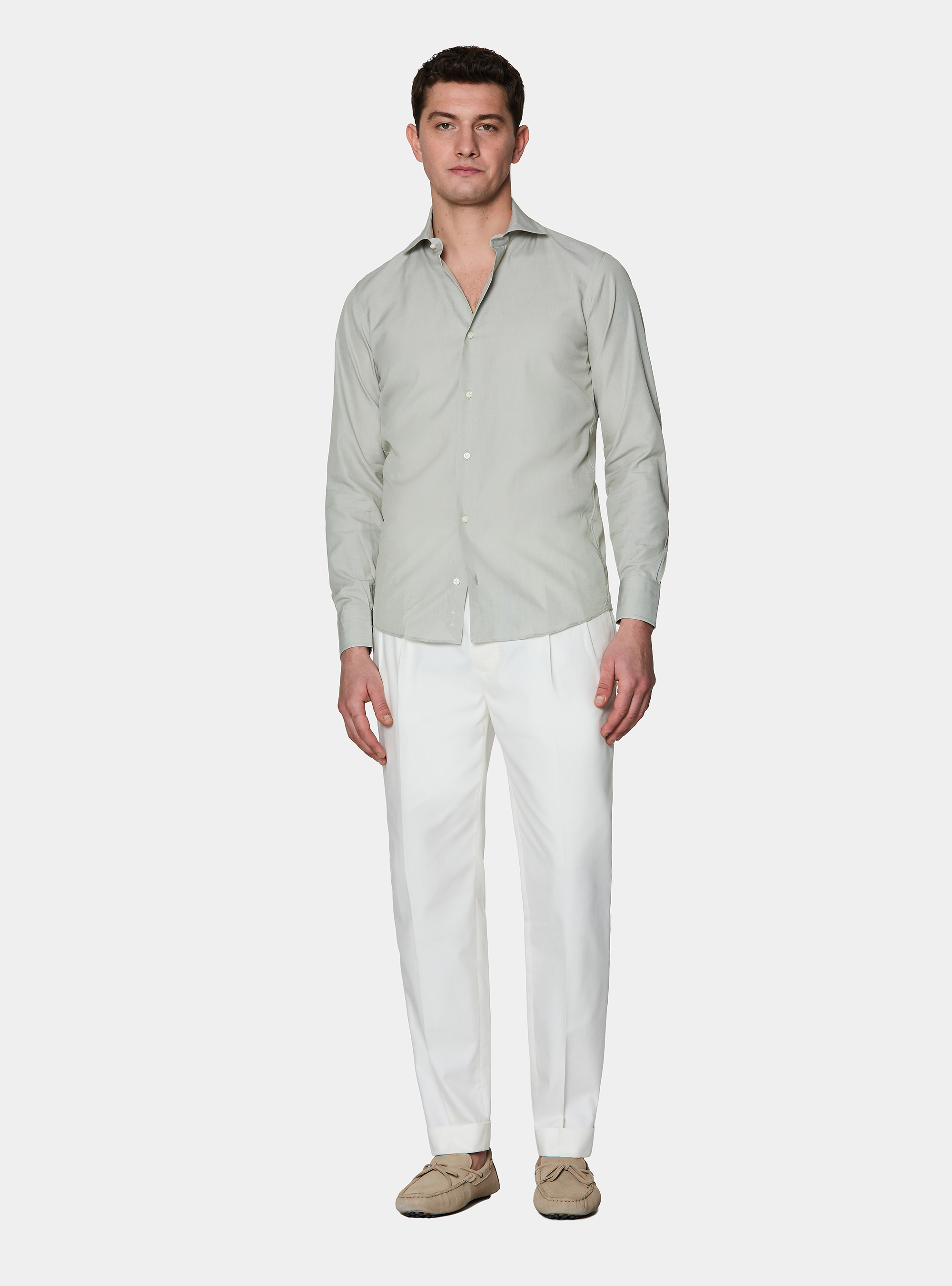 Camicia in cotone fil a fil, SALVIA 0602C