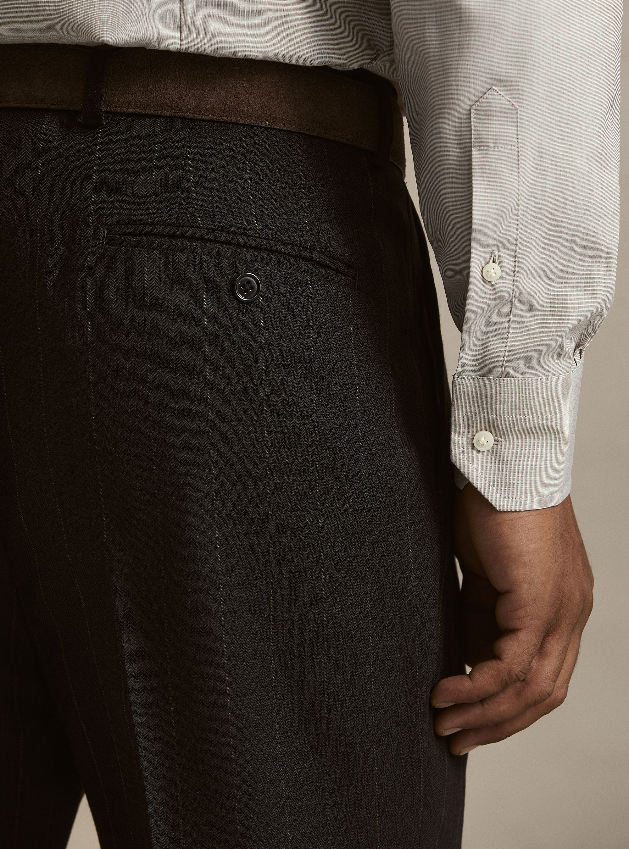 Camicia in cotone fil a fil, FANGO
