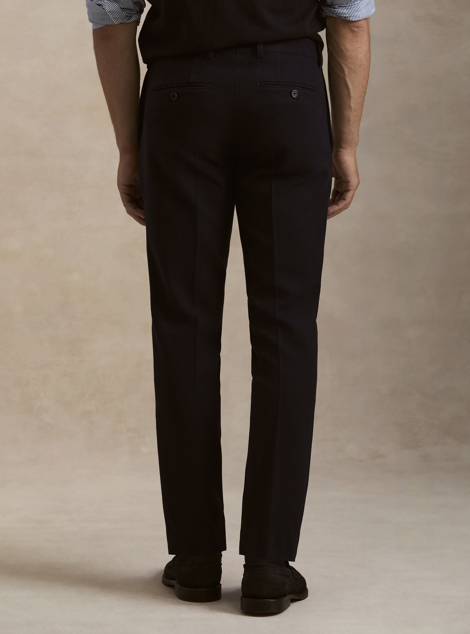 Pantaloni in flanella misto lana, BLU NAVY