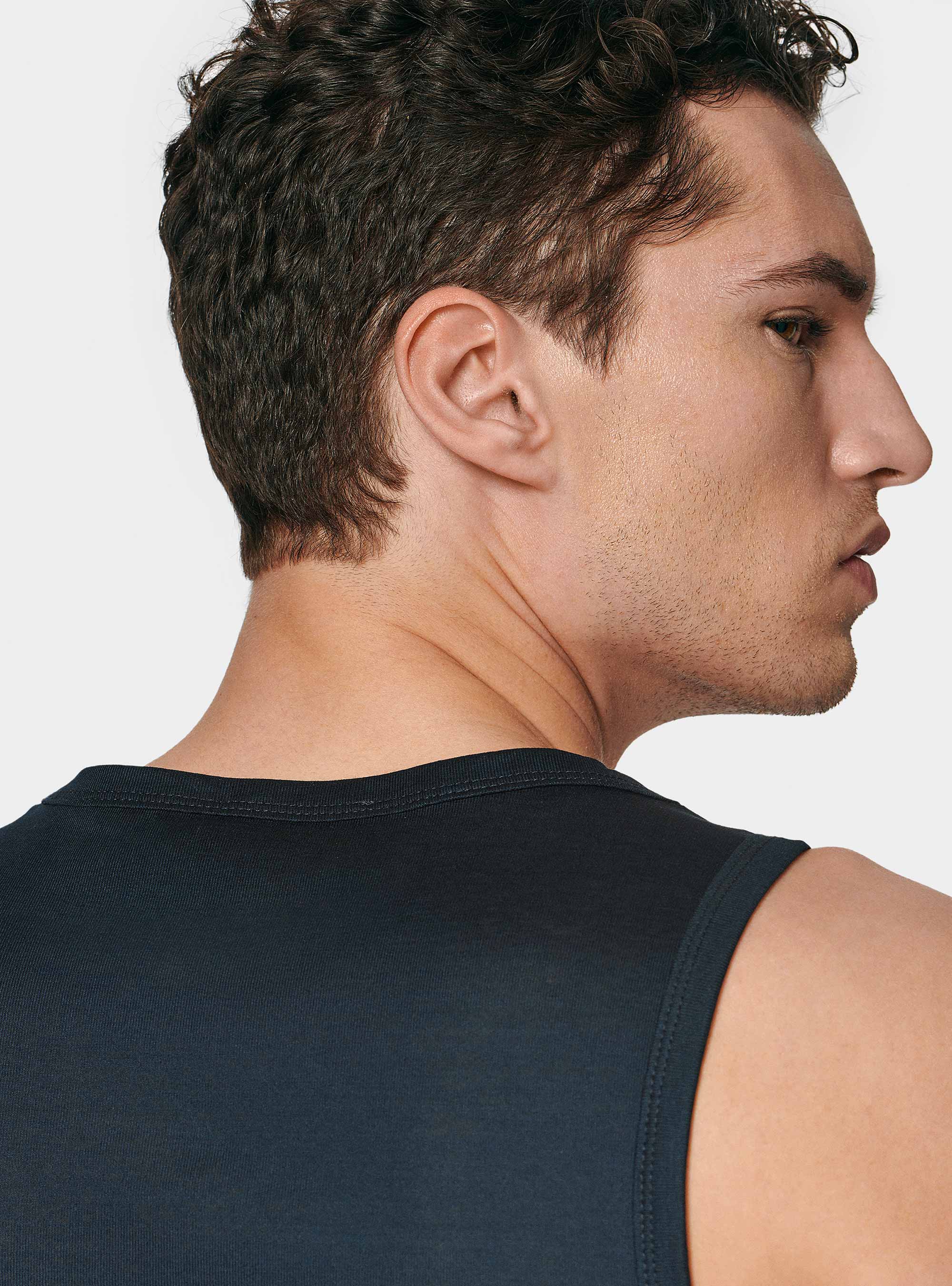 Canotta in cotone filo di Scozia, BLU NAVY