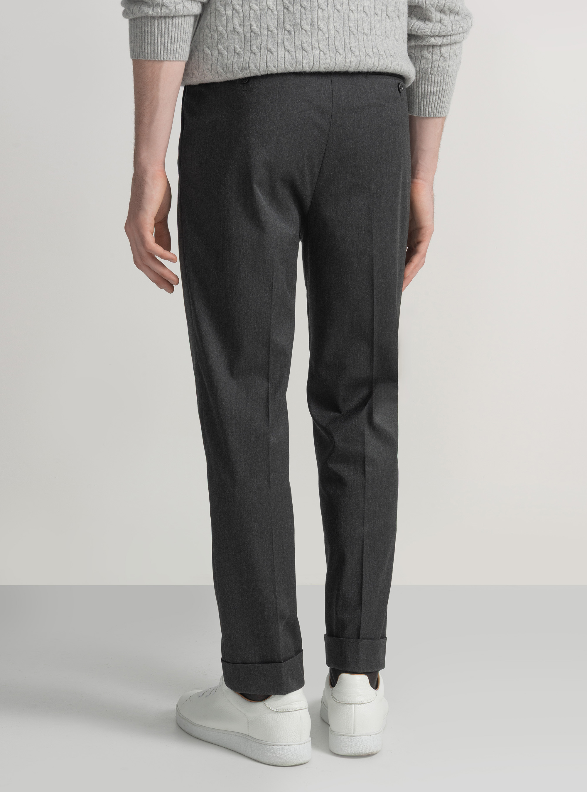 Pantaloni classici con pince, ASFALTO