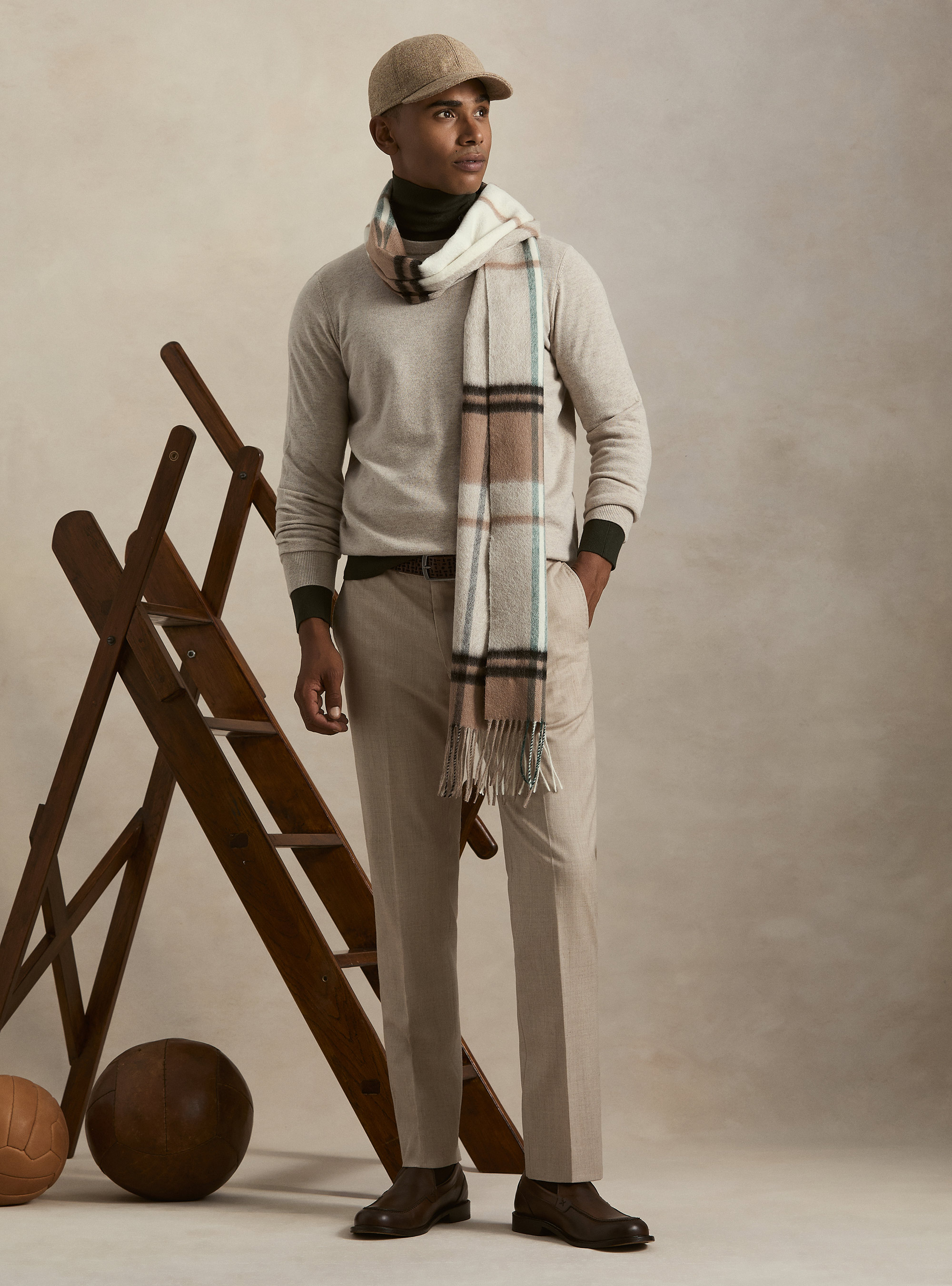 Girocollo in maglia in lana e cashmere, ECRU