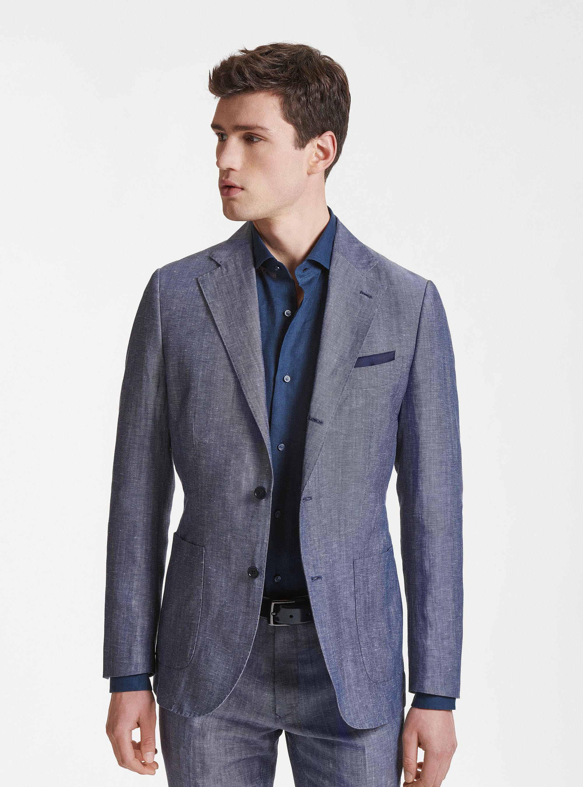 Giacca per abito in lana e lino DUEMILAGORI, 0243C DENIM