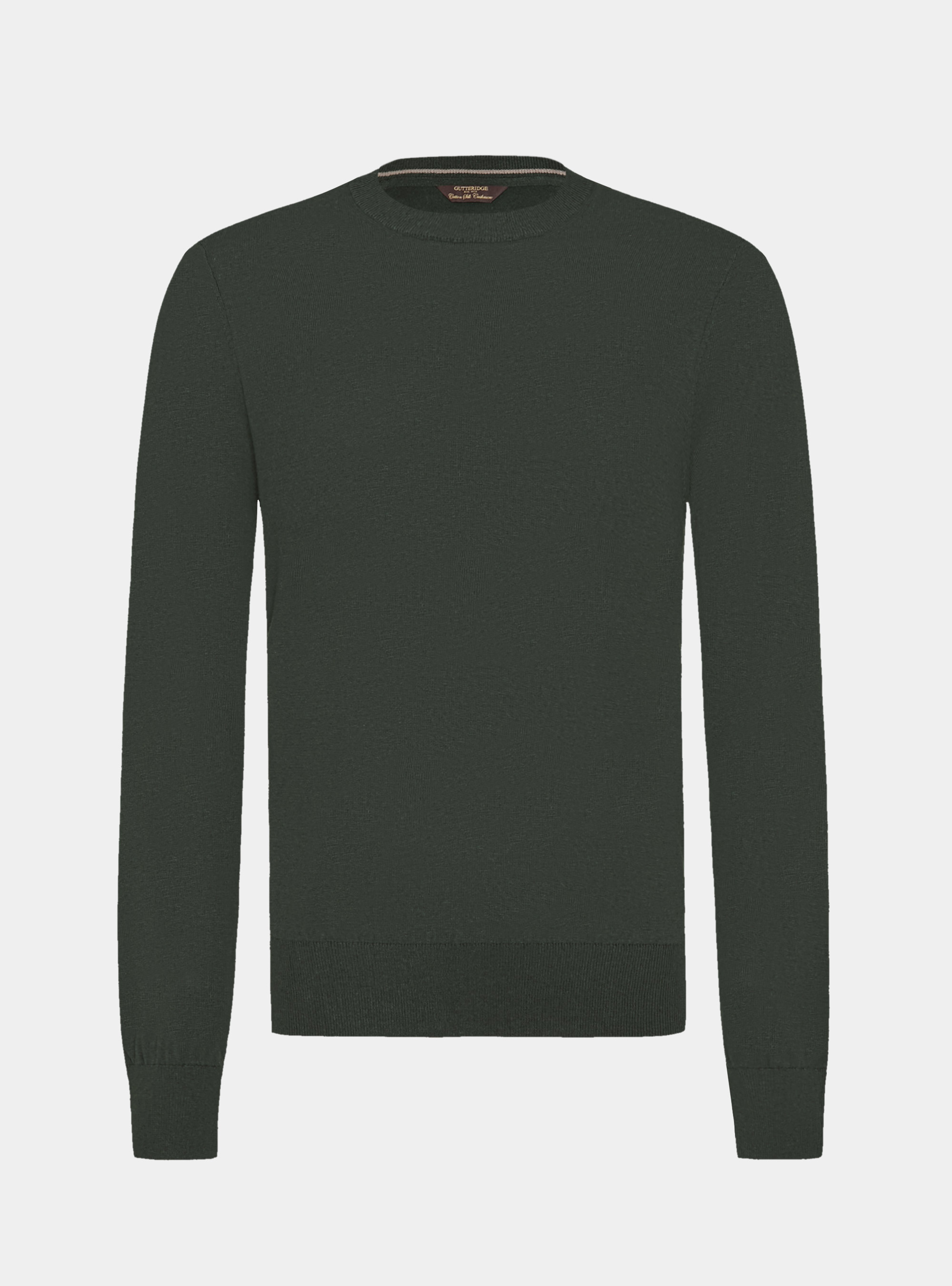 Maglia girocollo in cotone seta e cashmere, MILITARE 0609C